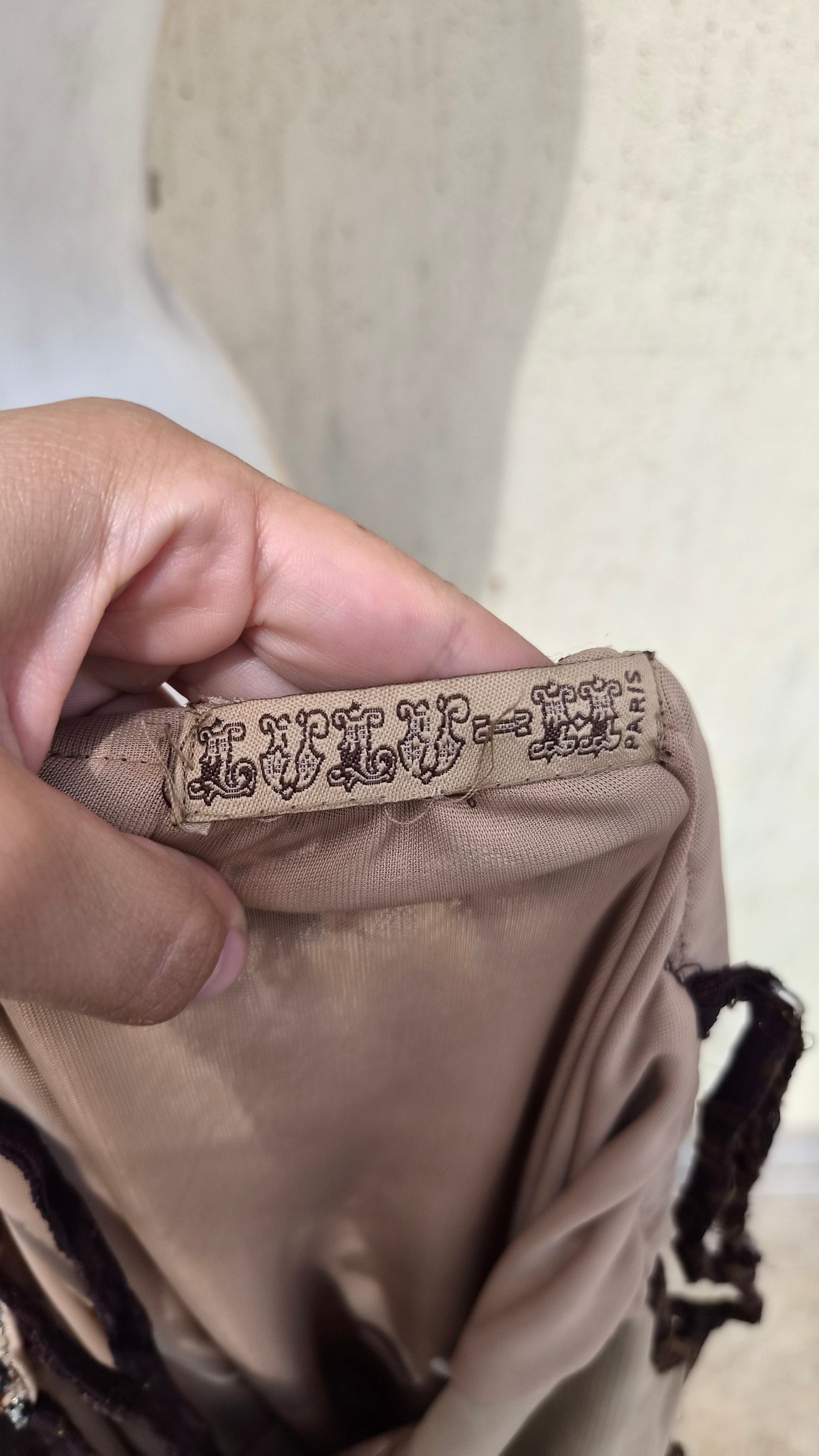 Robe marron léopard et dentelle
