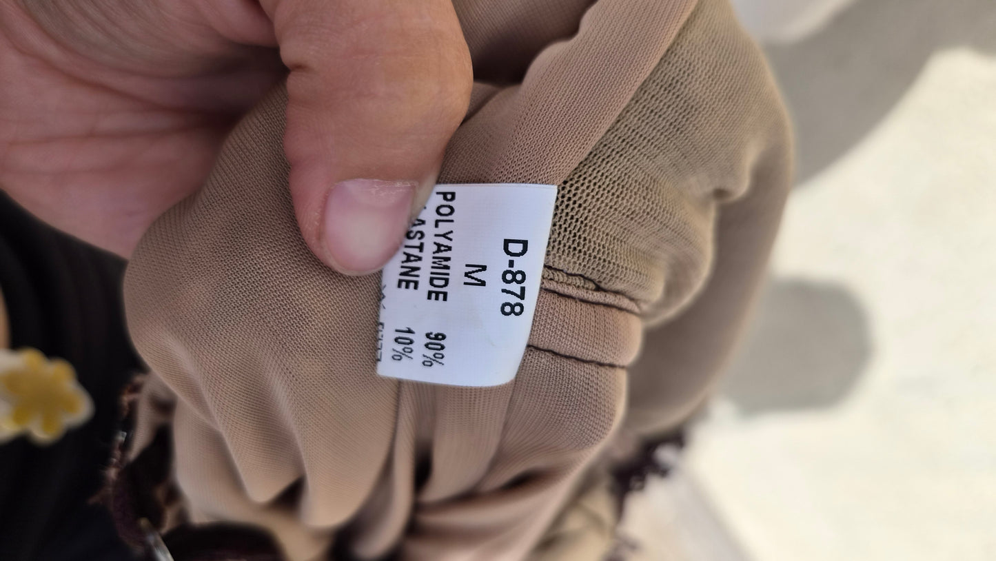 Robe marron léopard et dentelle