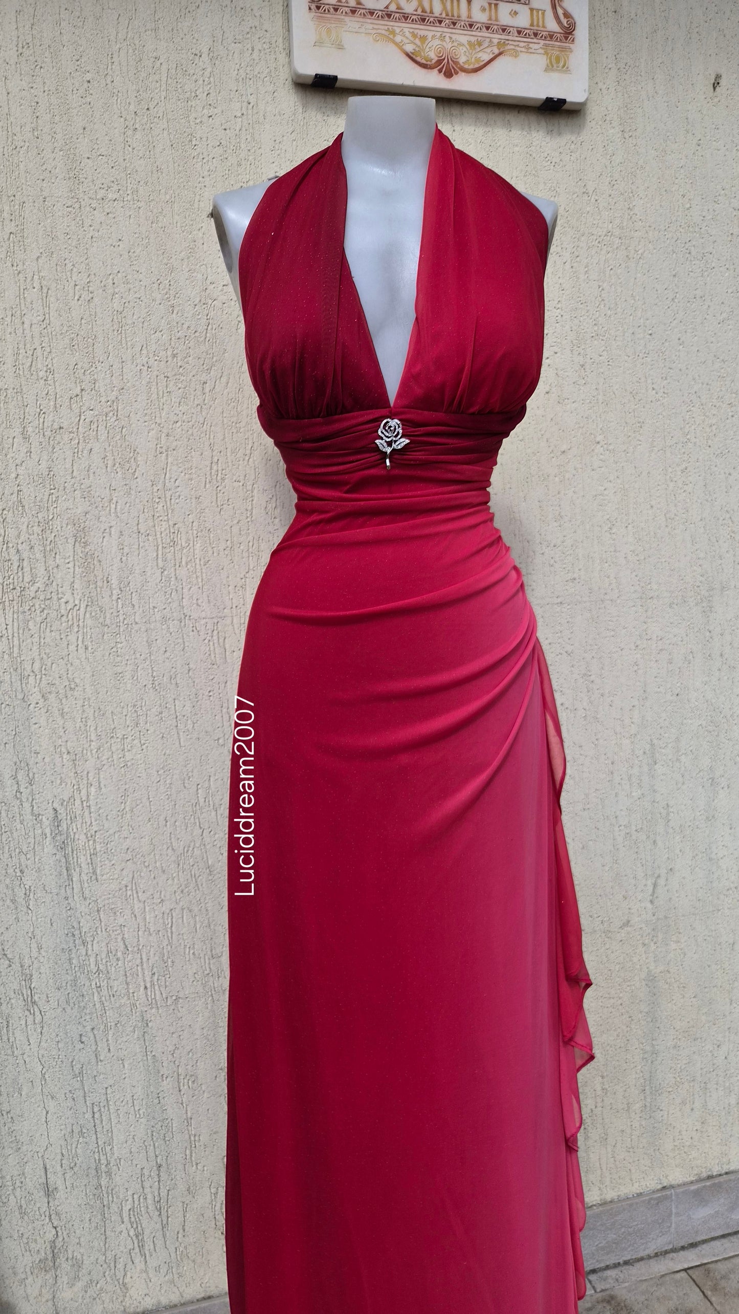 Robe rouge dos nu Betsy & Adam