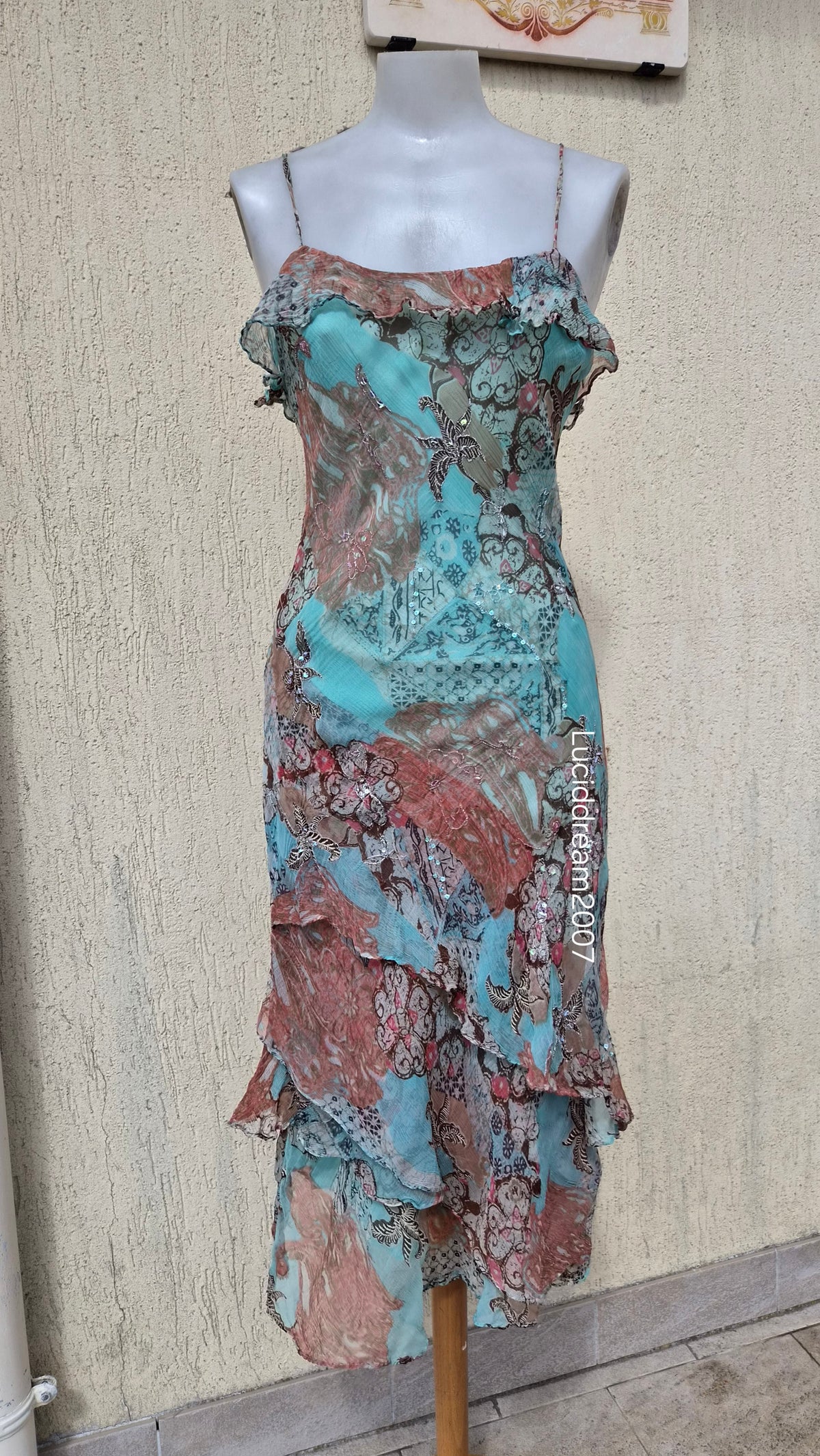 Robe en voile bleue René Derhy