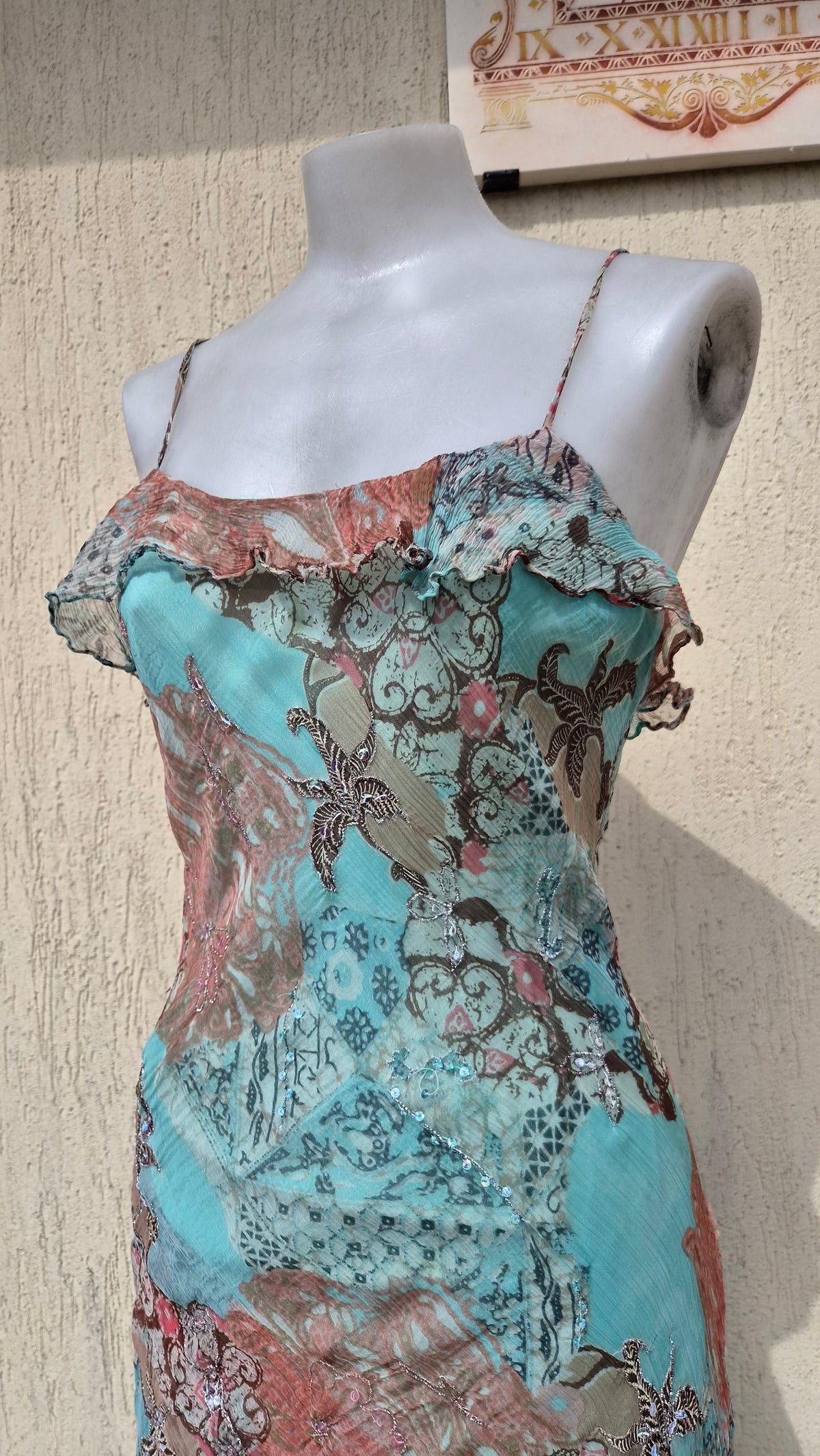 Robe en voile bleue René Derhy