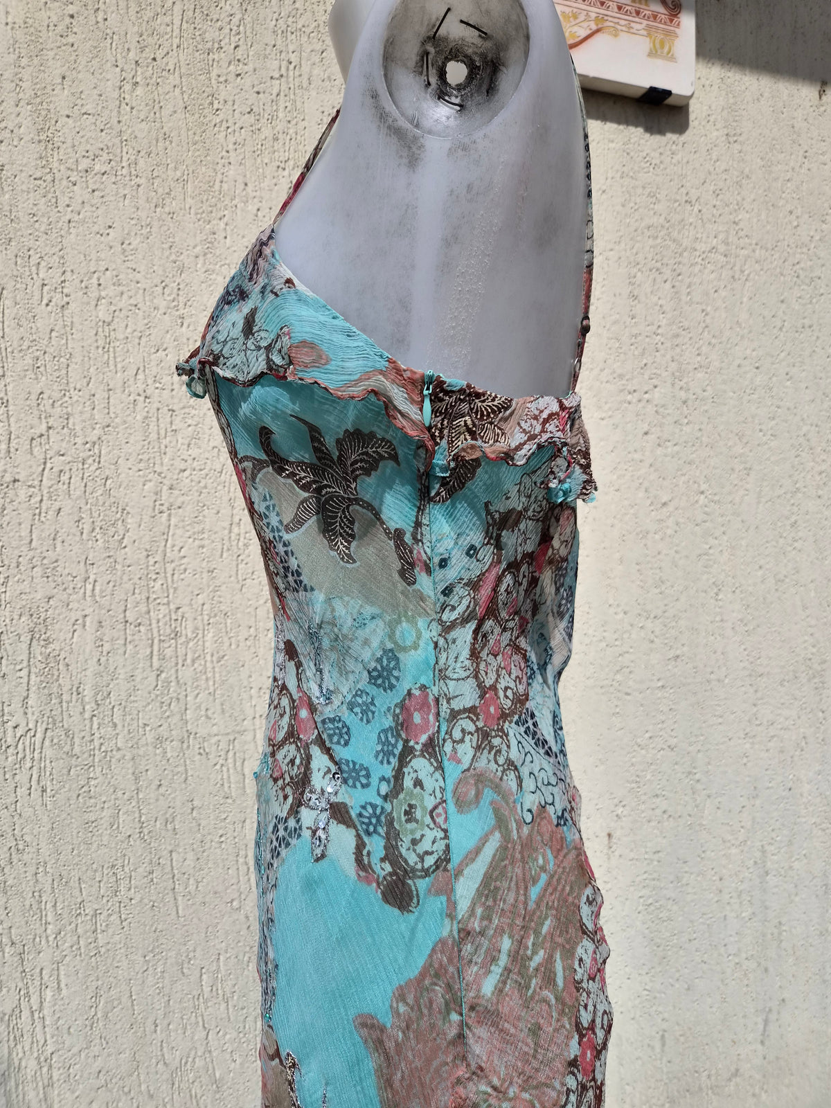 Robe en voile bleue René Derhy