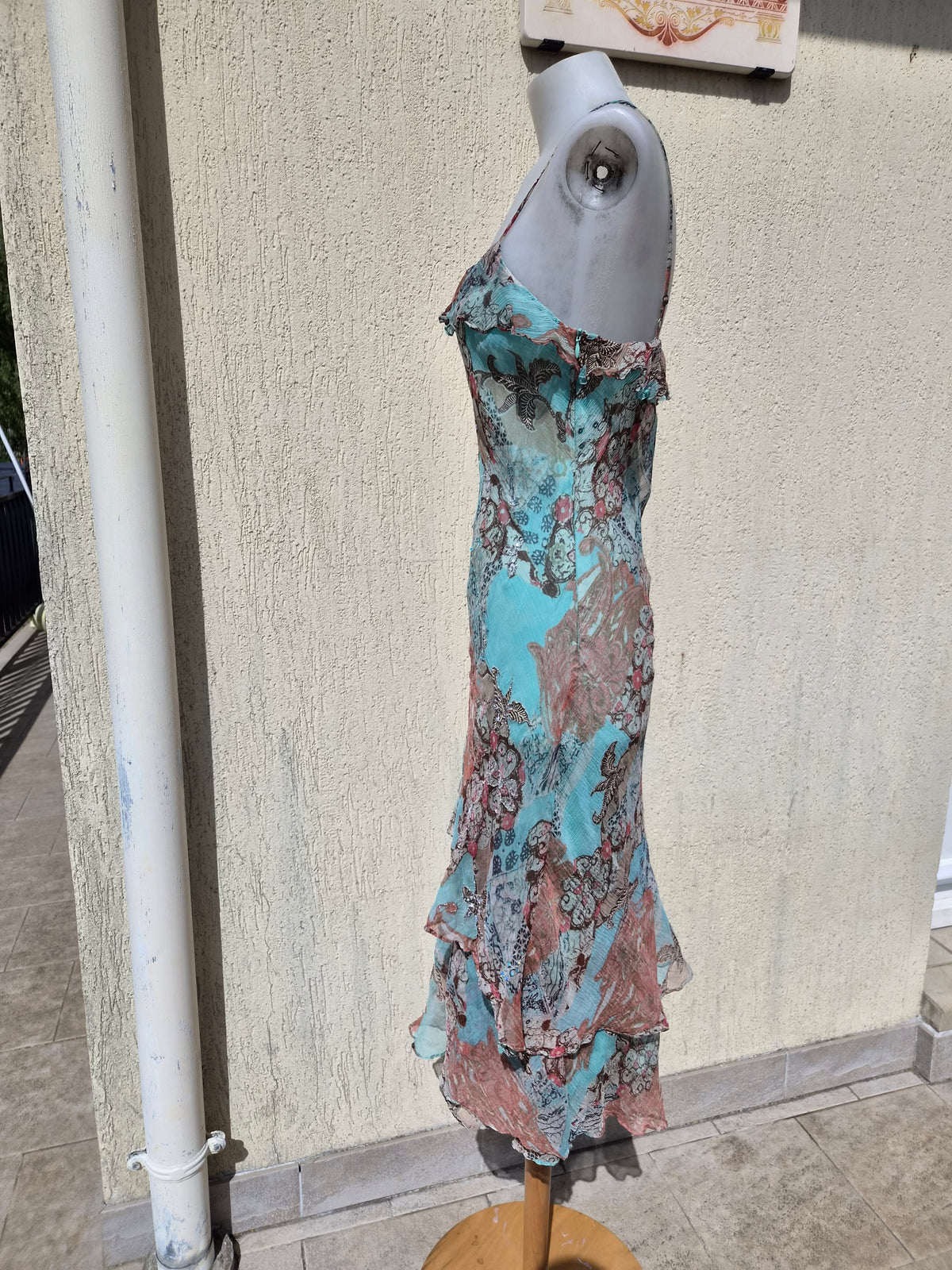 Robe en voile bleue René Derhy