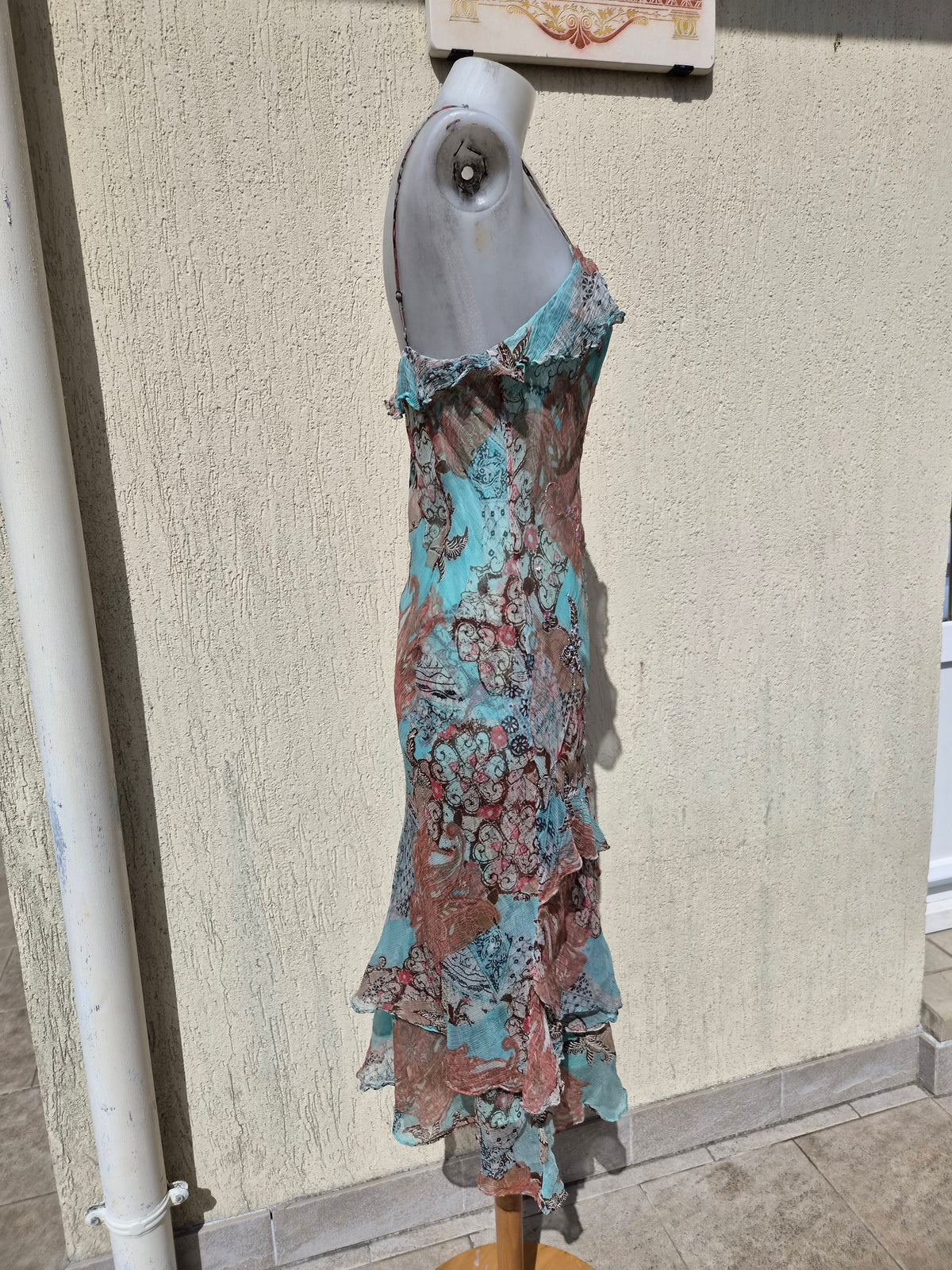 Robe en voile bleue René Derhy