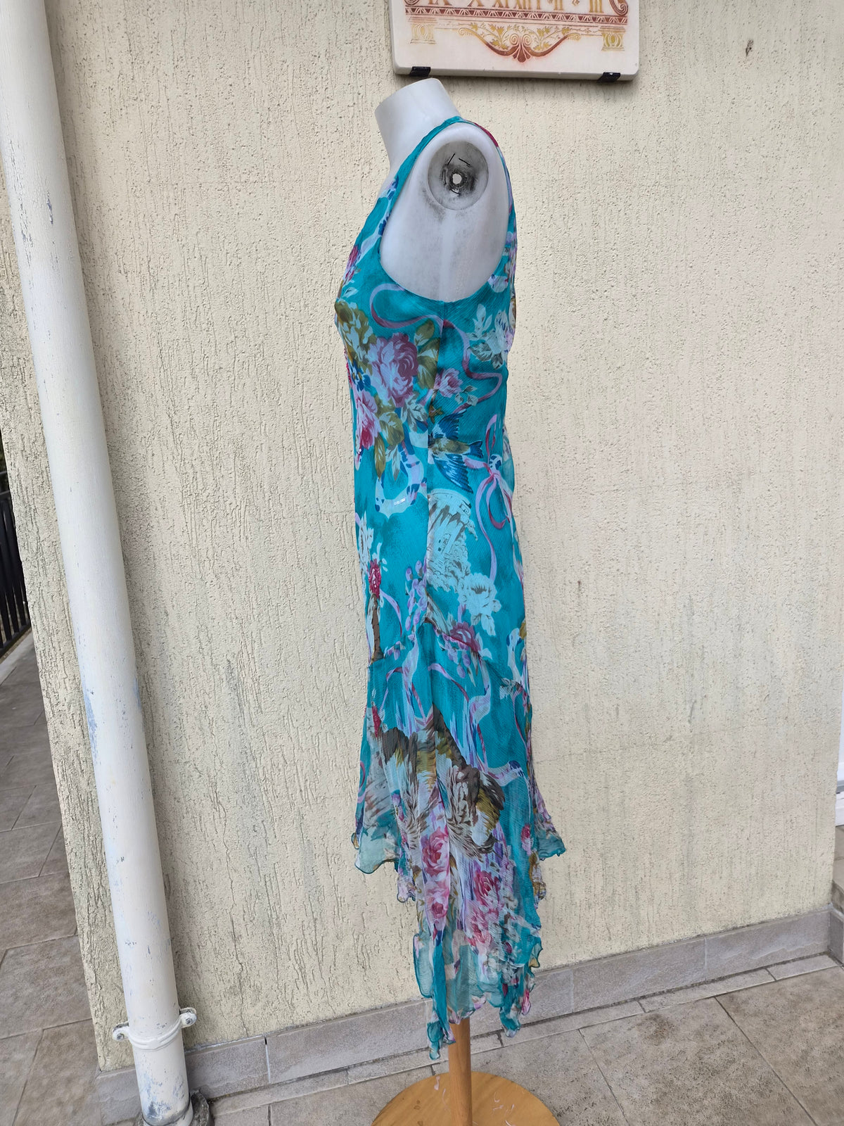 Robe en voile fleurie bleu René derhy