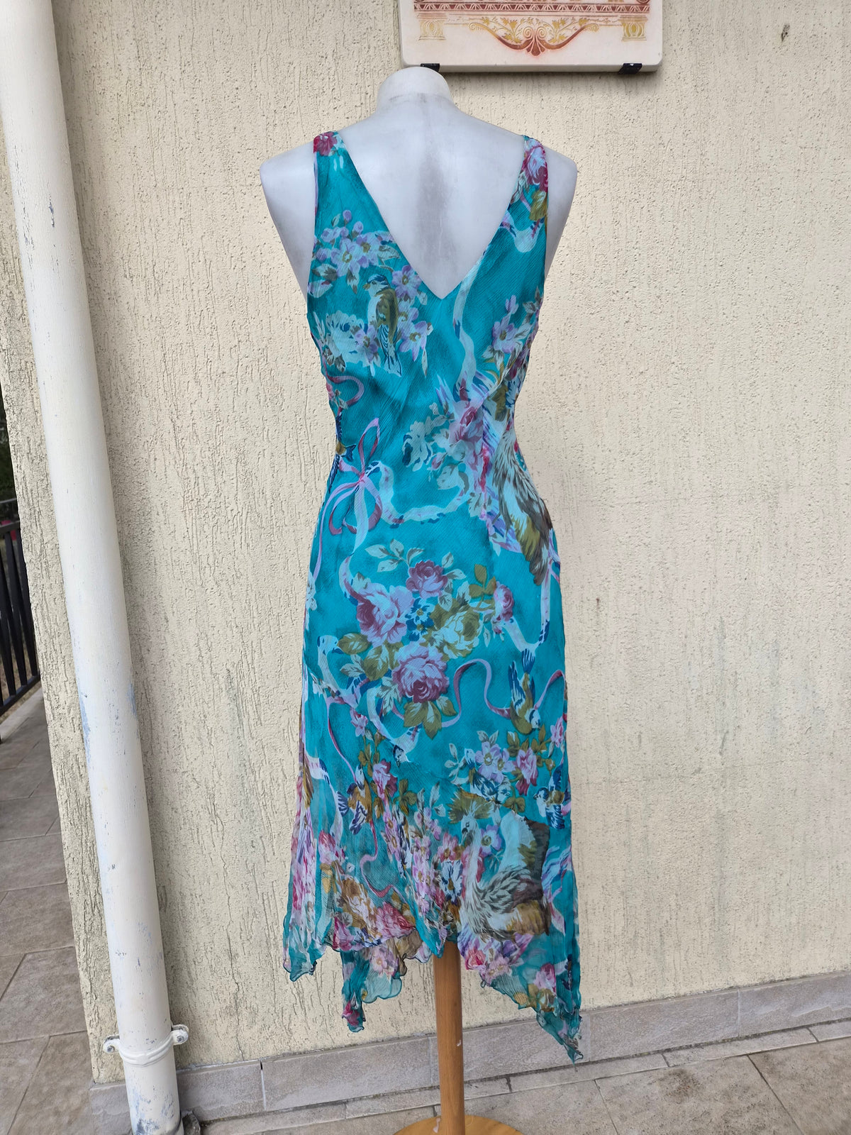 Robe en voile fleurie bleu René derhy
