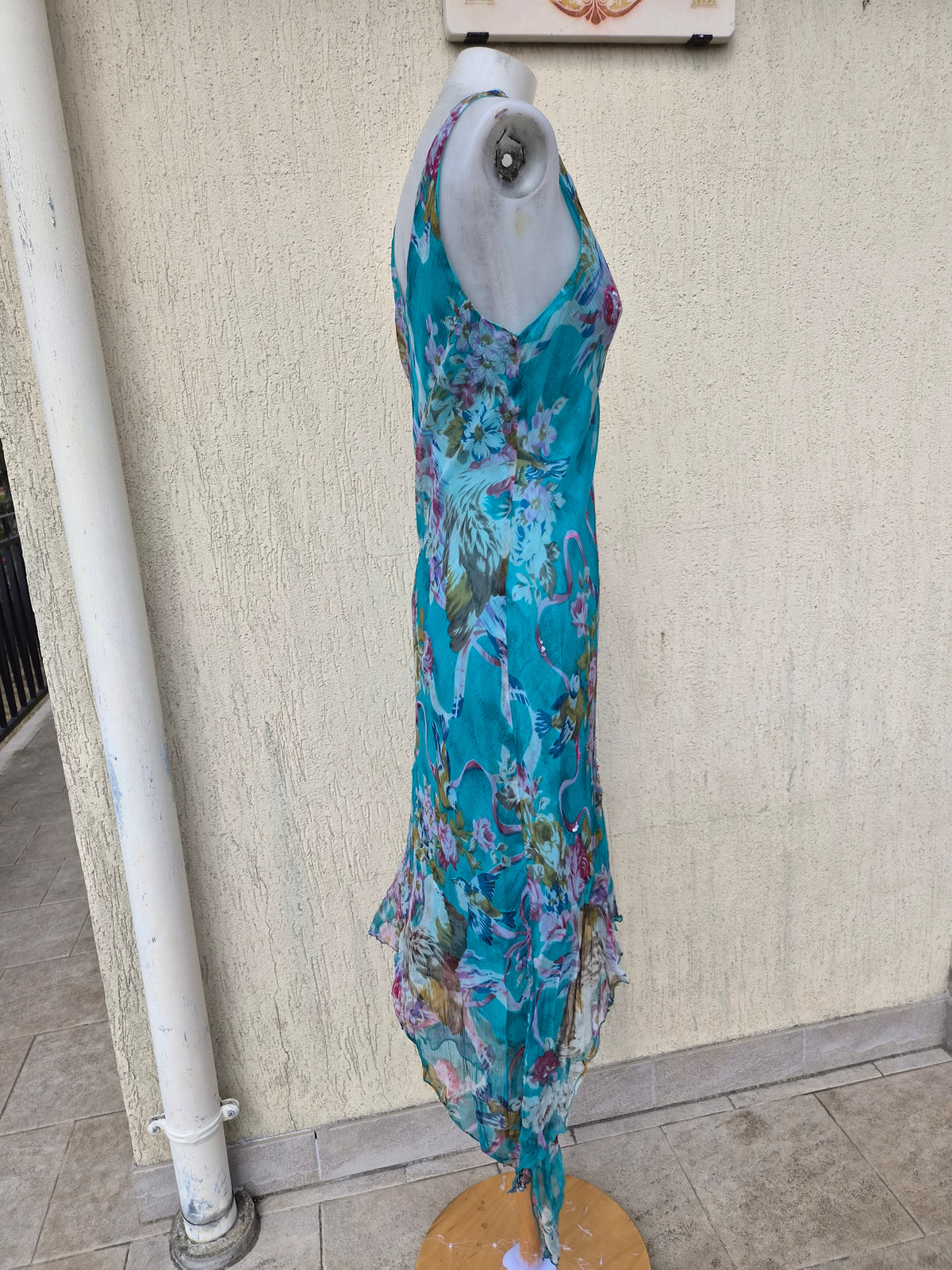 Robe en voile fleurie bleu René derhy