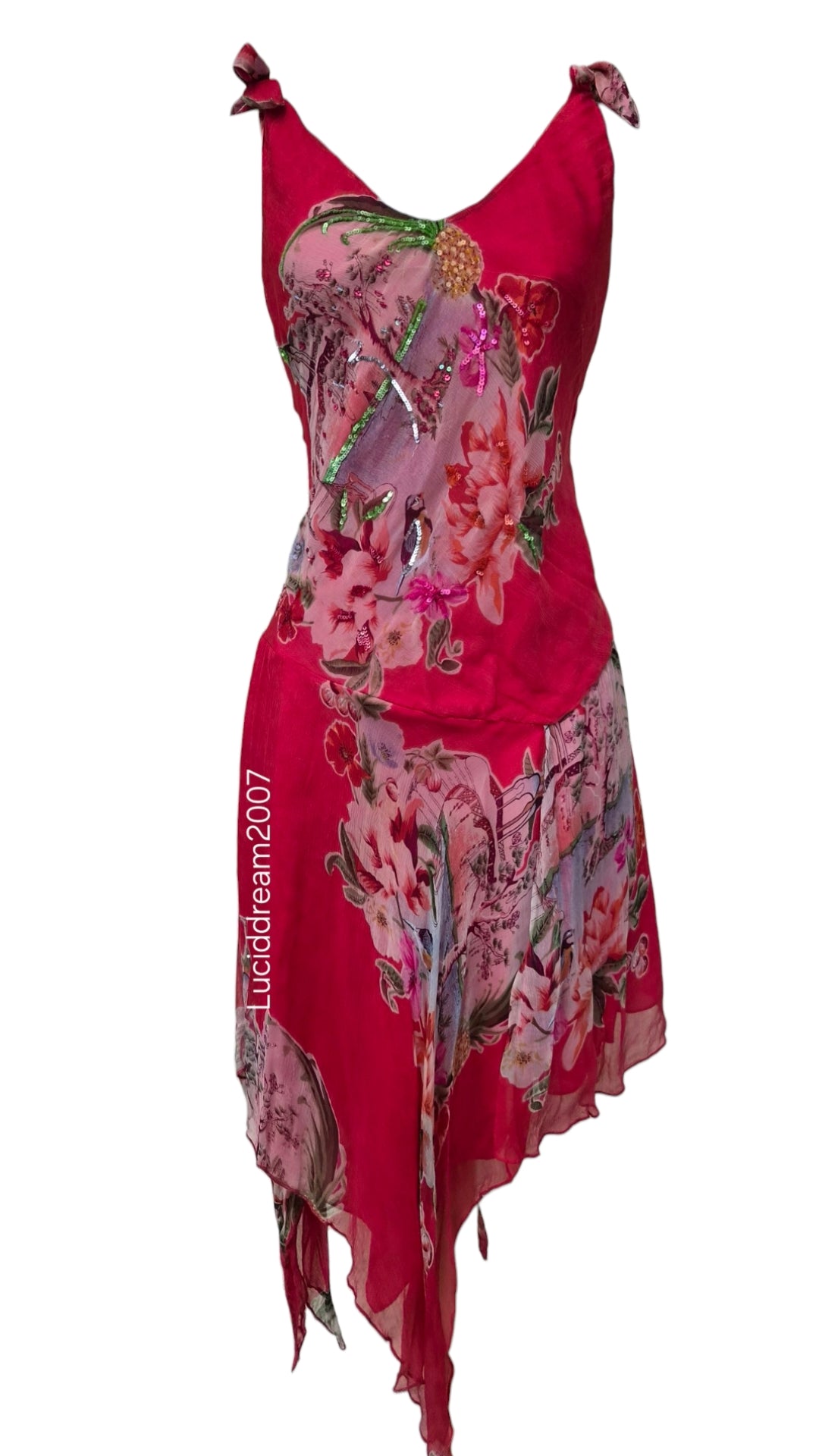 René Derhy red voile dress
