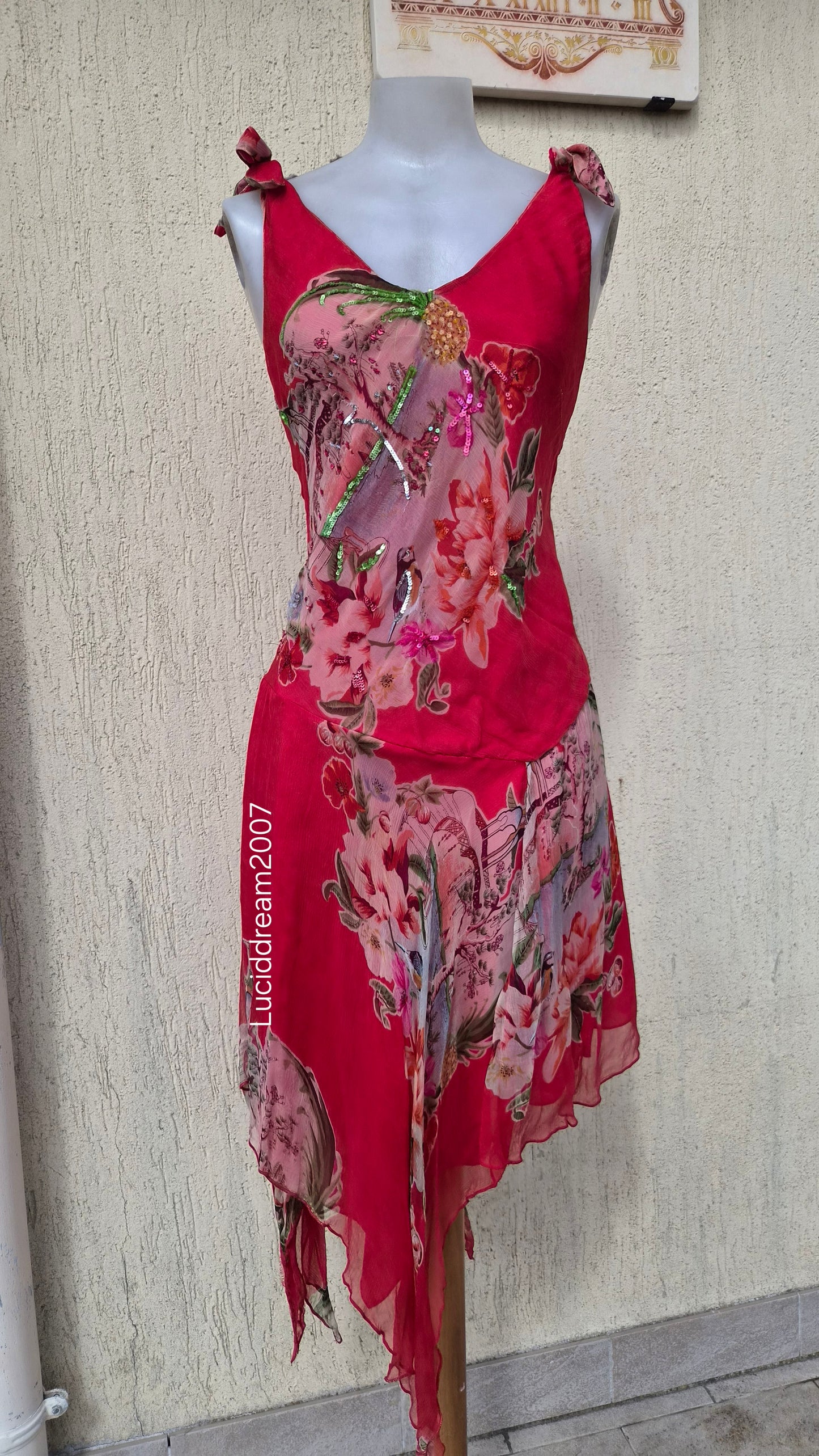 René Derhy red voile dress