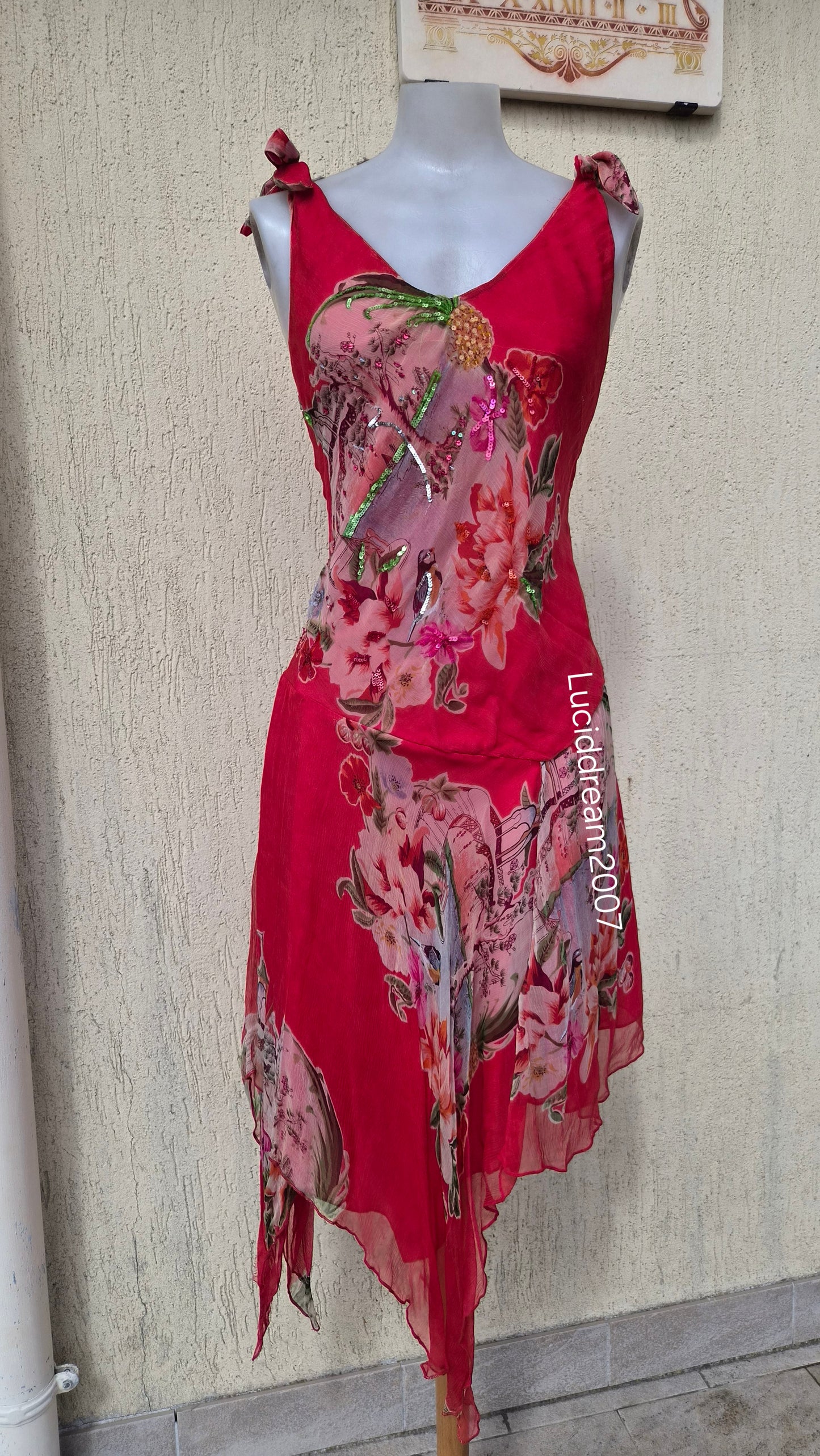René Derhy red voile dress