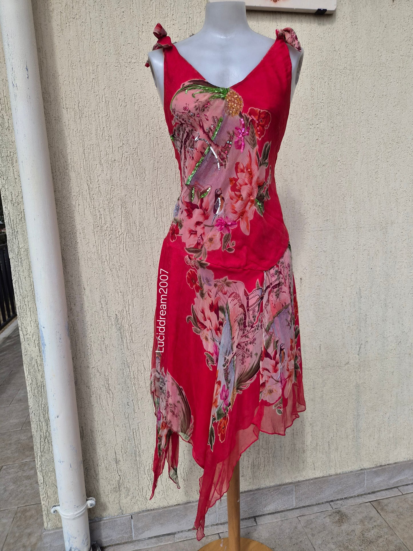 René Derhy red voile dress