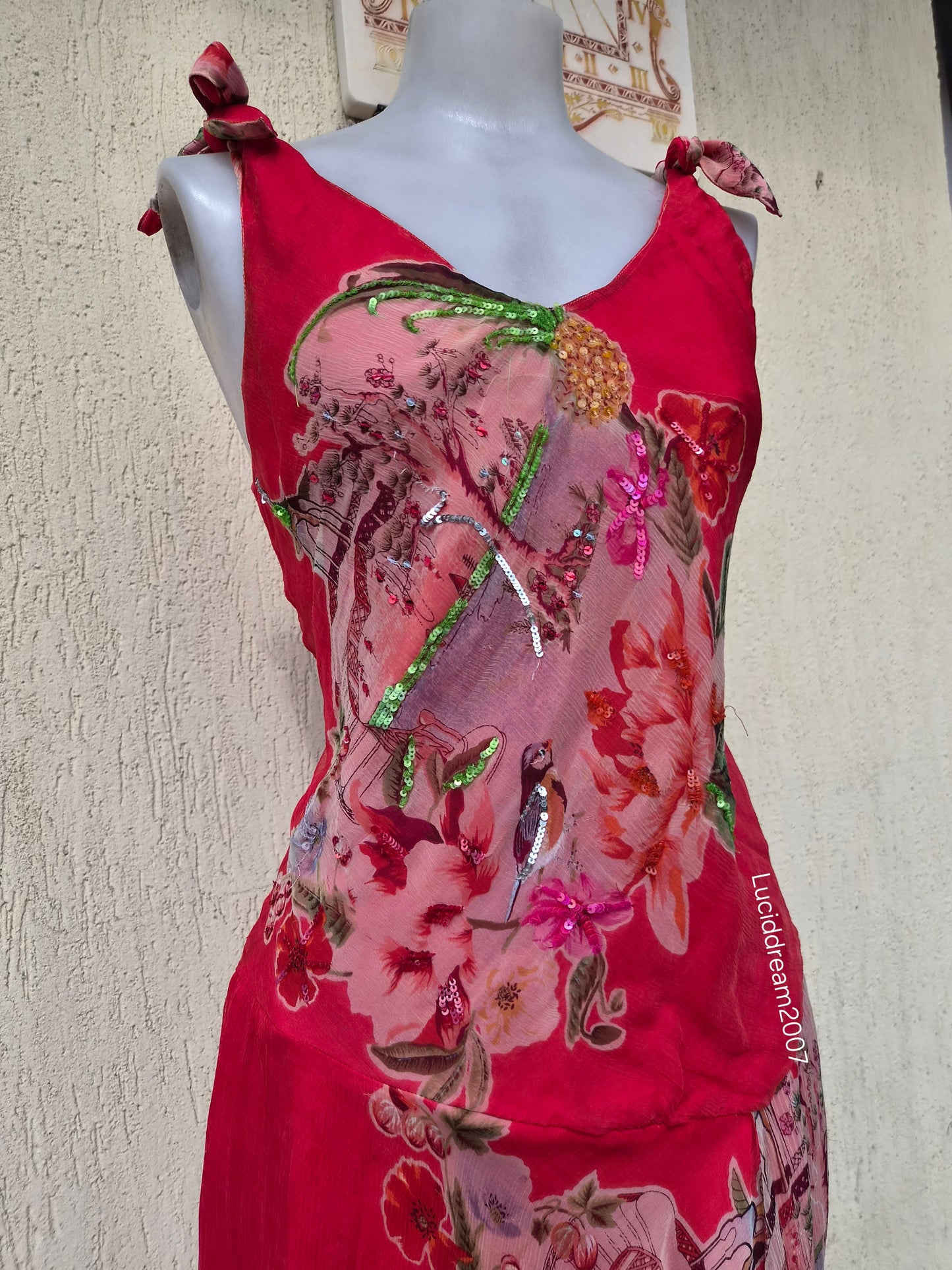 René Derhy red voile dress