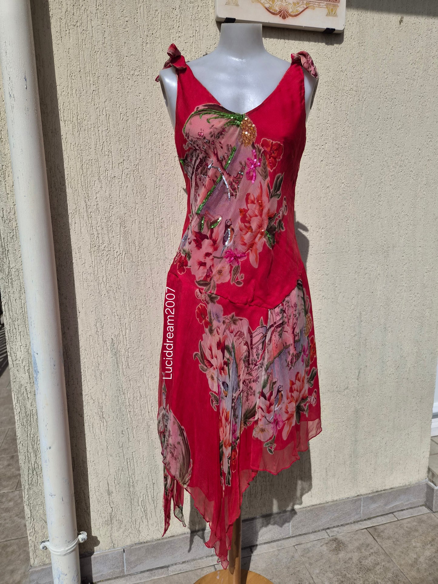 René Derhy red voile dress