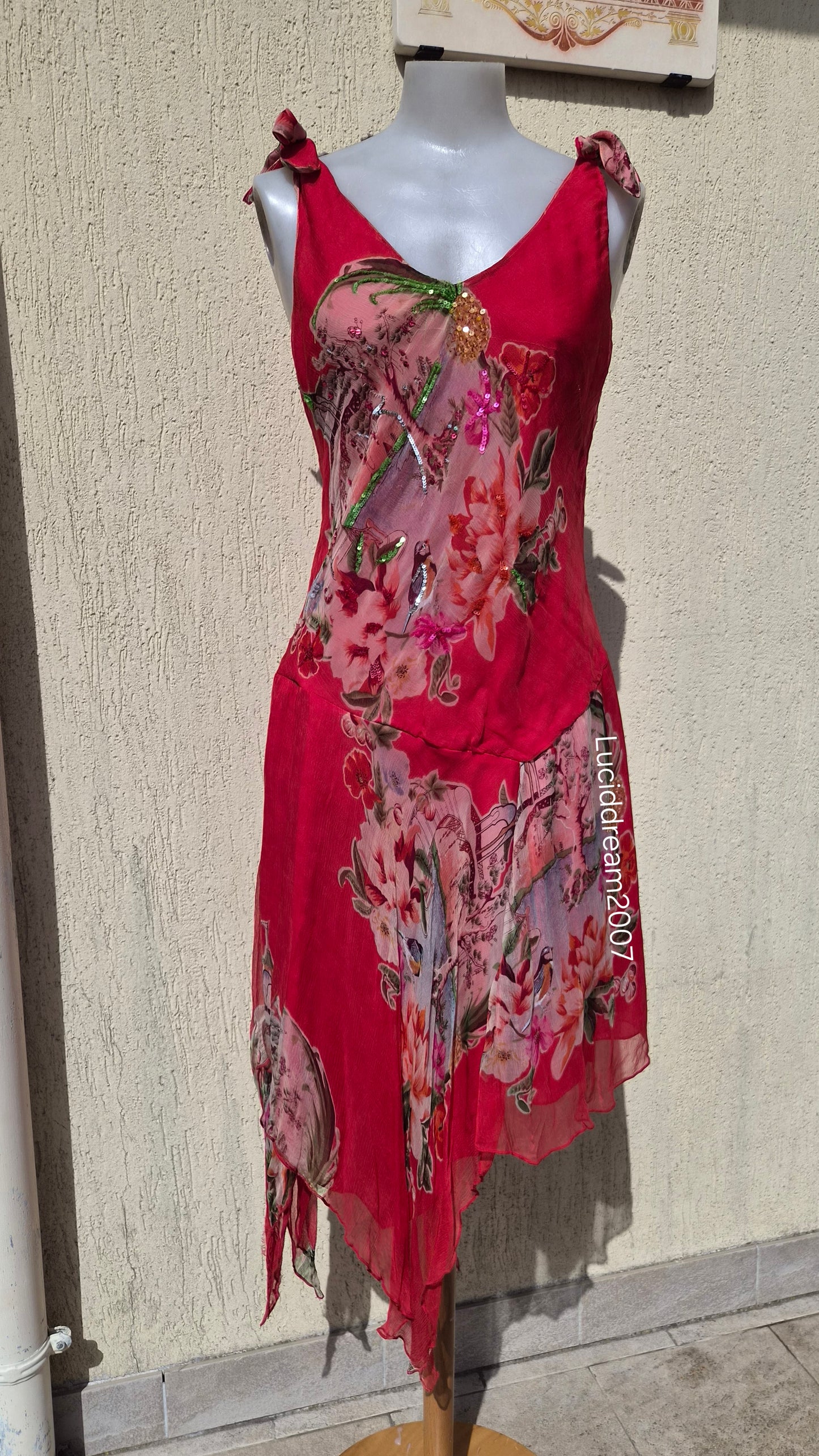 René Derhy red voile dress