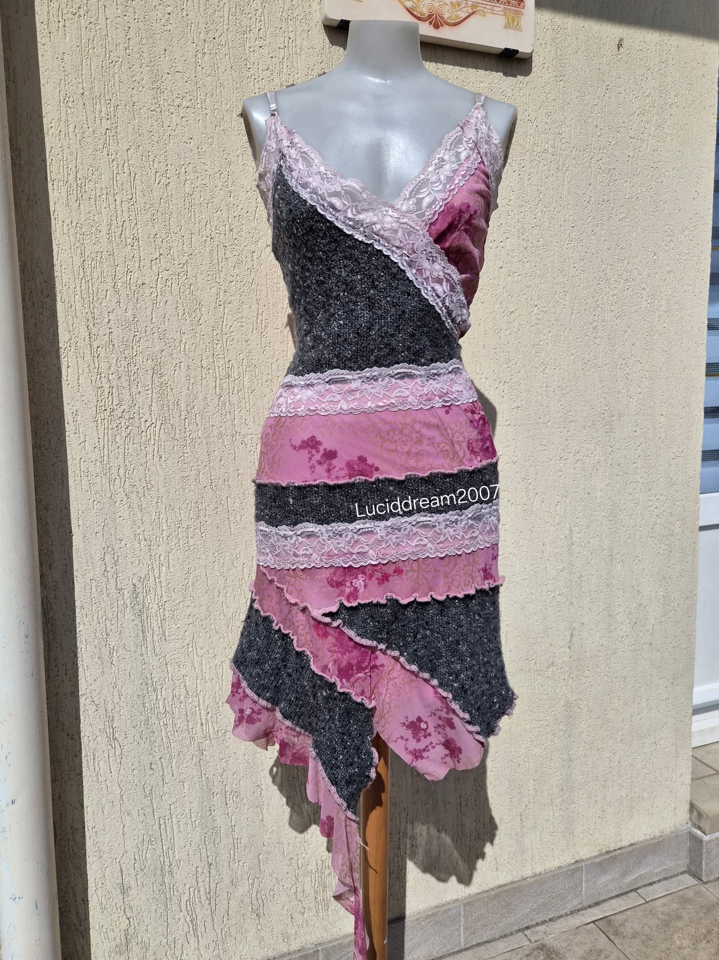 Robe asymétrique multimatières Zone Bleue