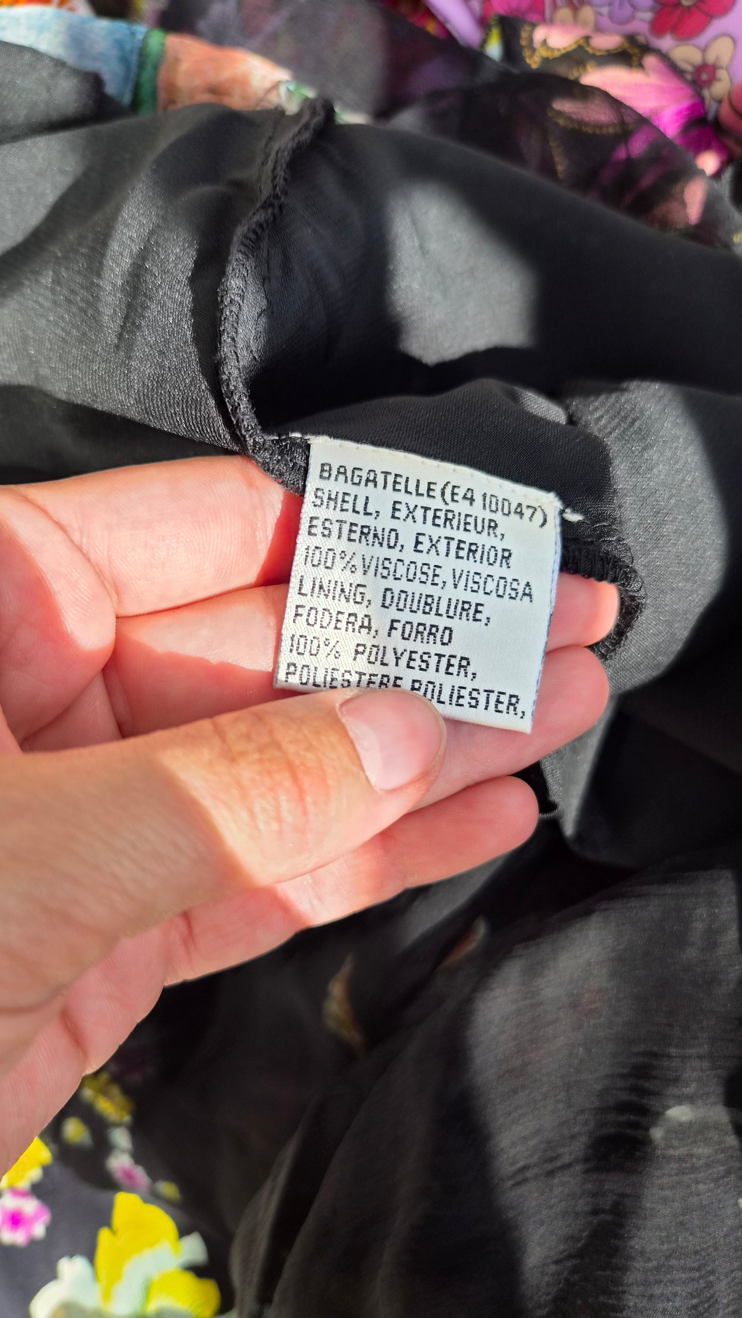 Robe en voile floral noir René Derhy