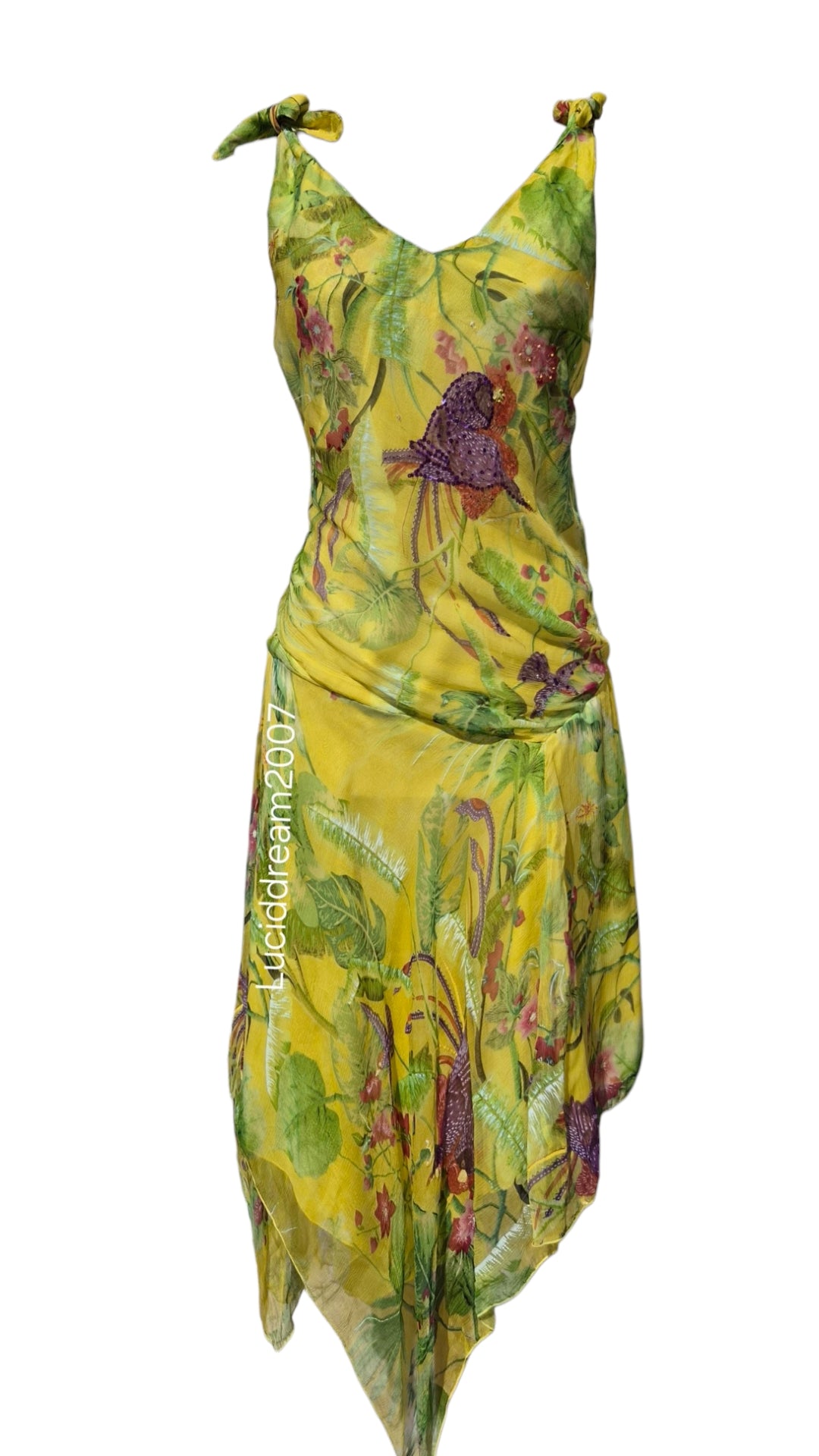 Robe en voile jaune René Derhy