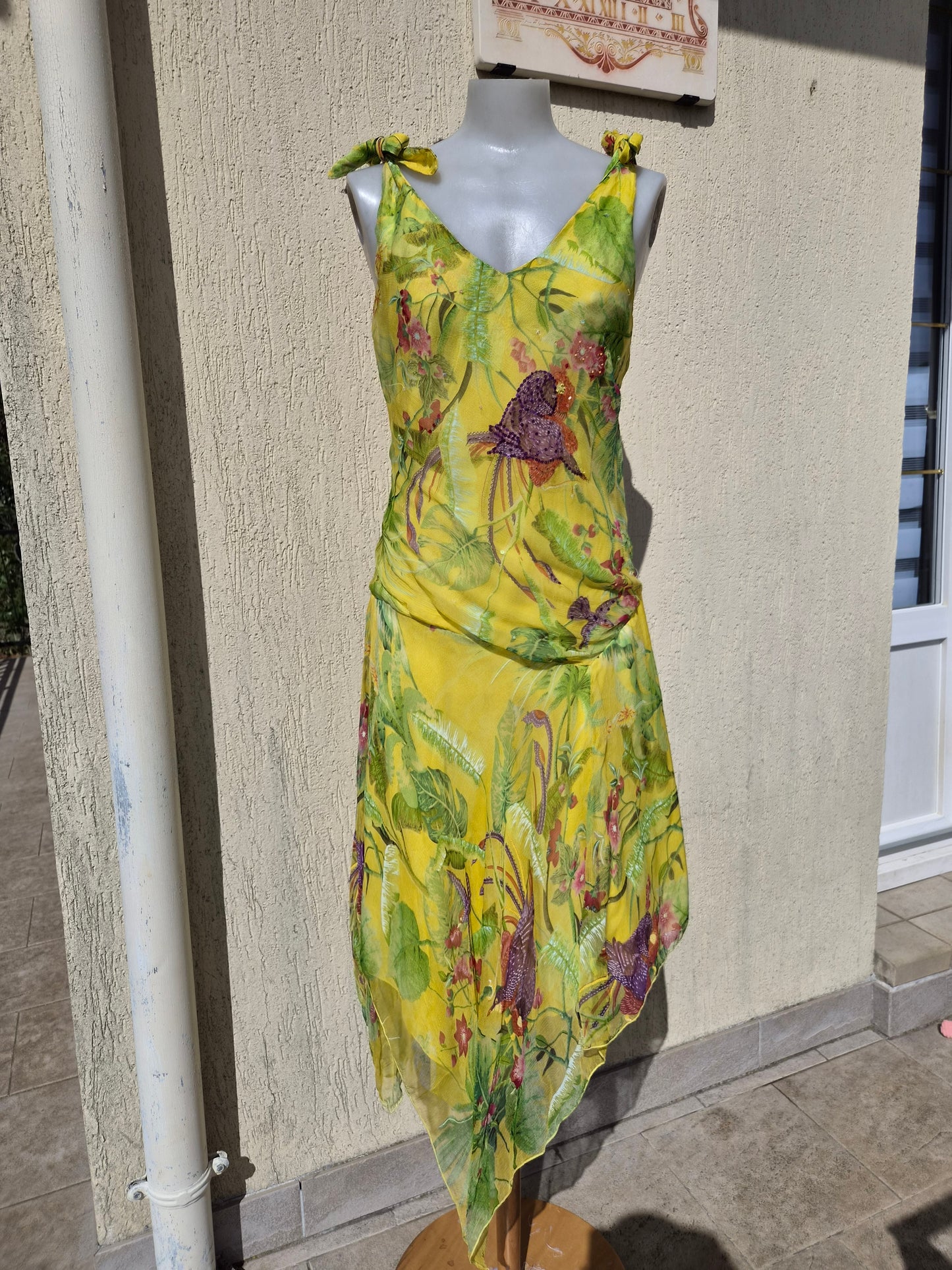 Robe en voile jaune René Derhy