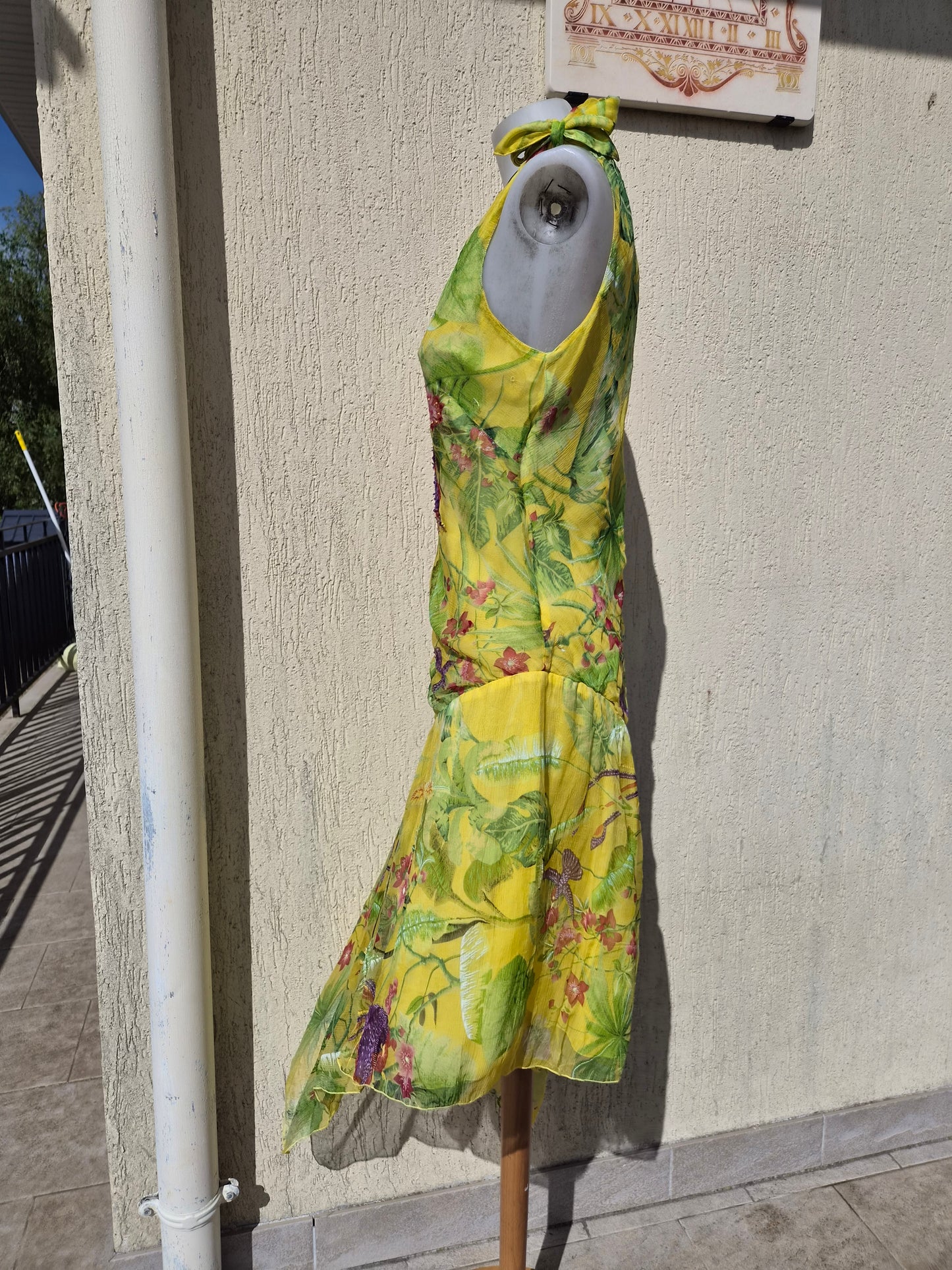 Robe en voile jaune René Derhy