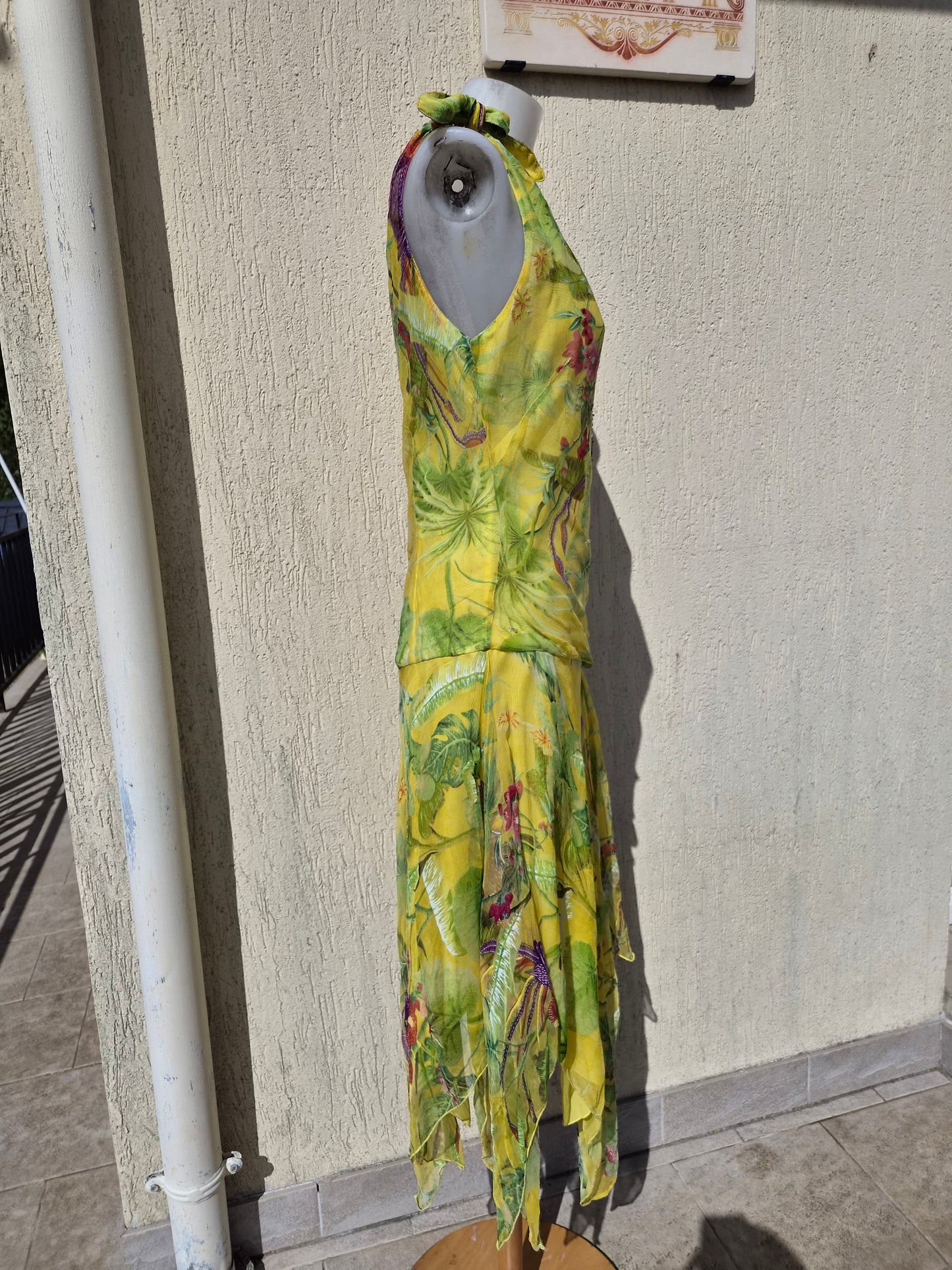 Robe en voile jaune René Derhy