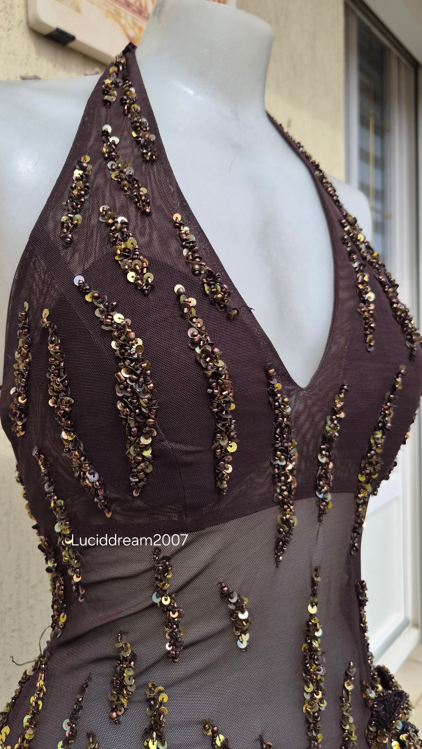 Leopard print backless dress