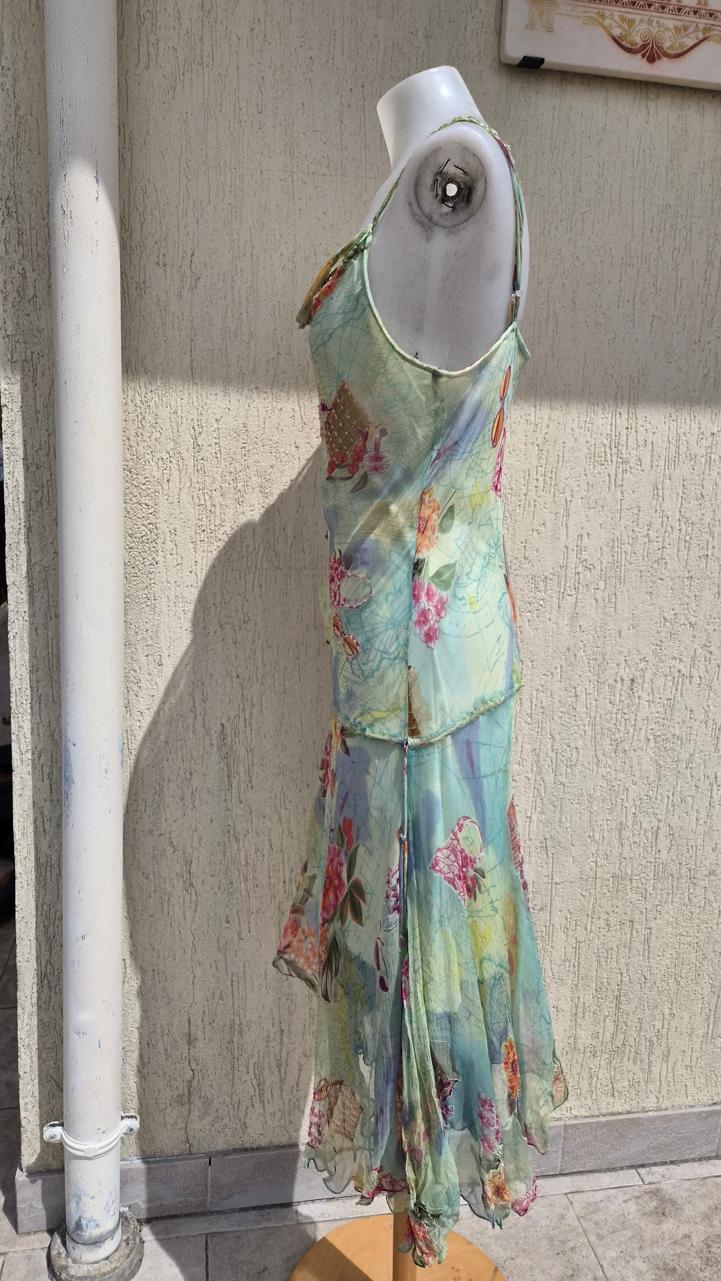 Robe en voile verte René Derhy