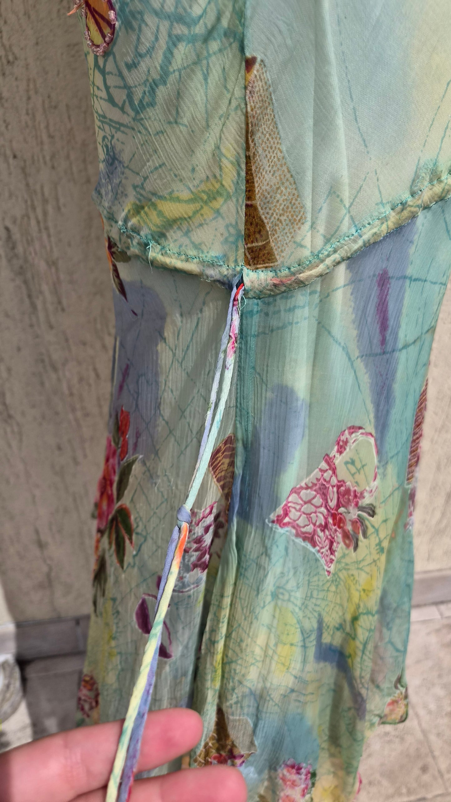 Robe en voile verte René Derhy