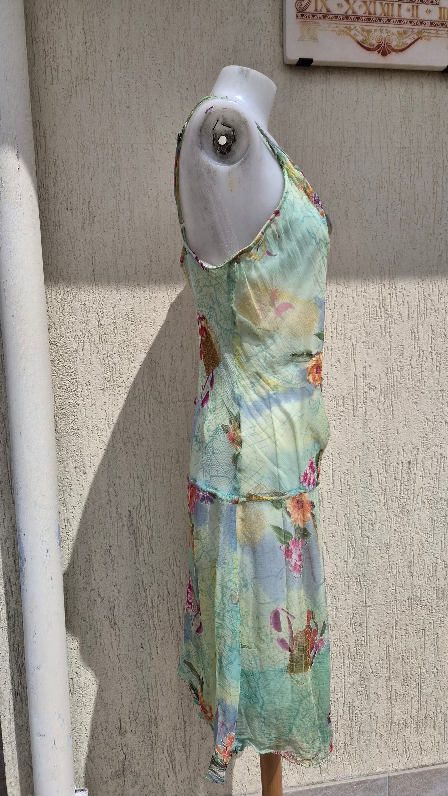 Robe en voile verte René Derhy