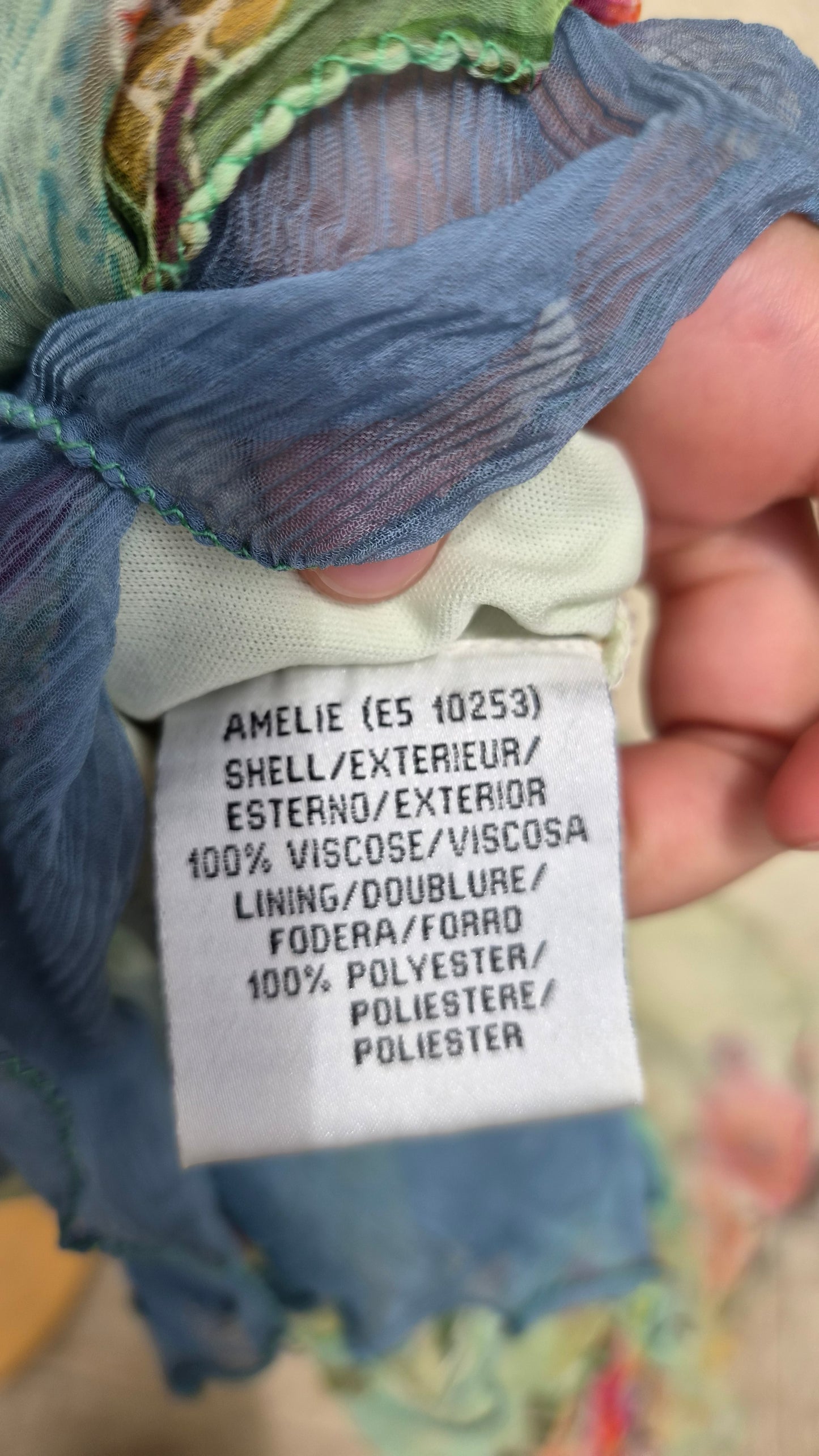 Robe en voile verte René Derhy