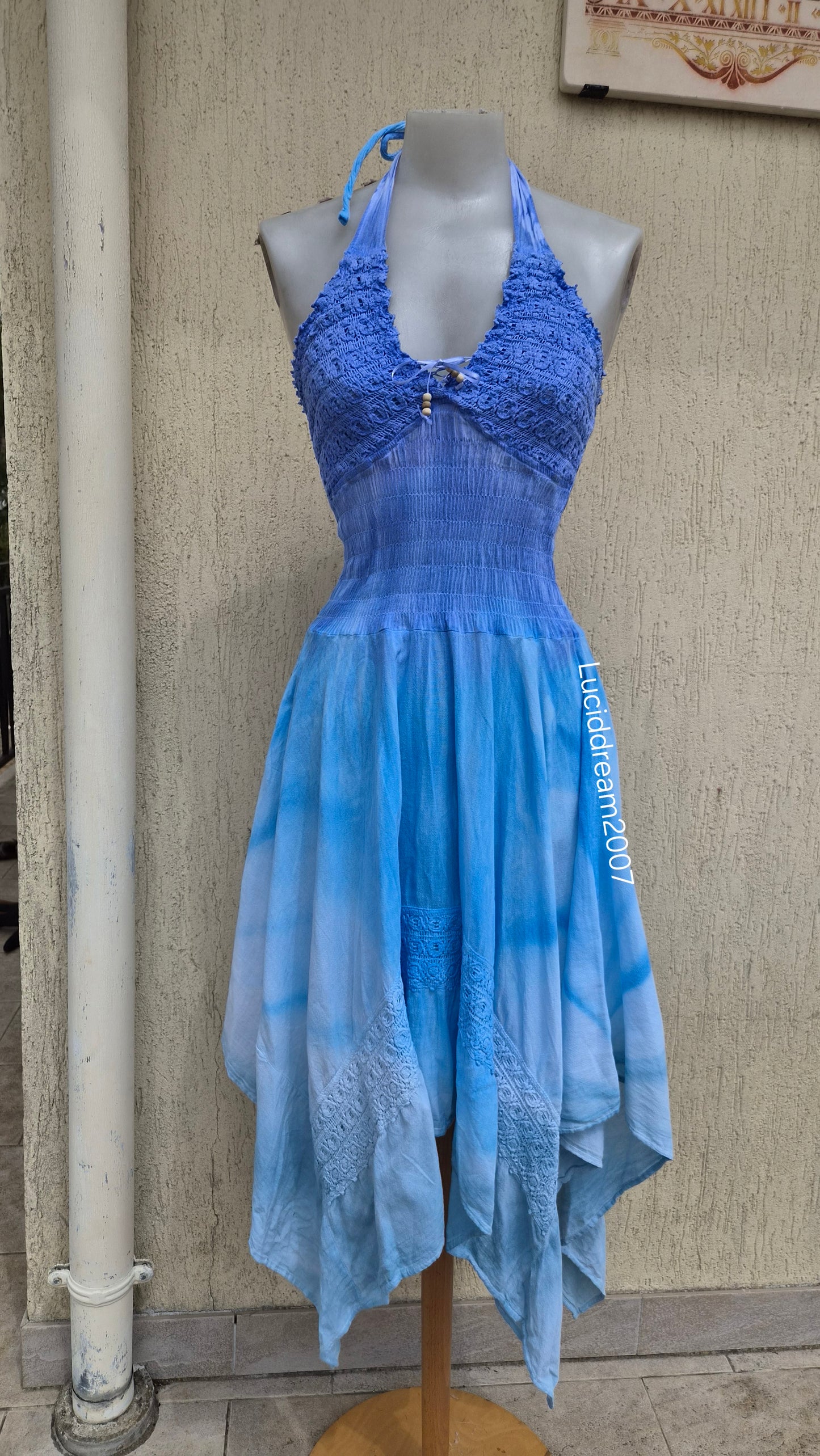 Robe do nu tie and dye bleu