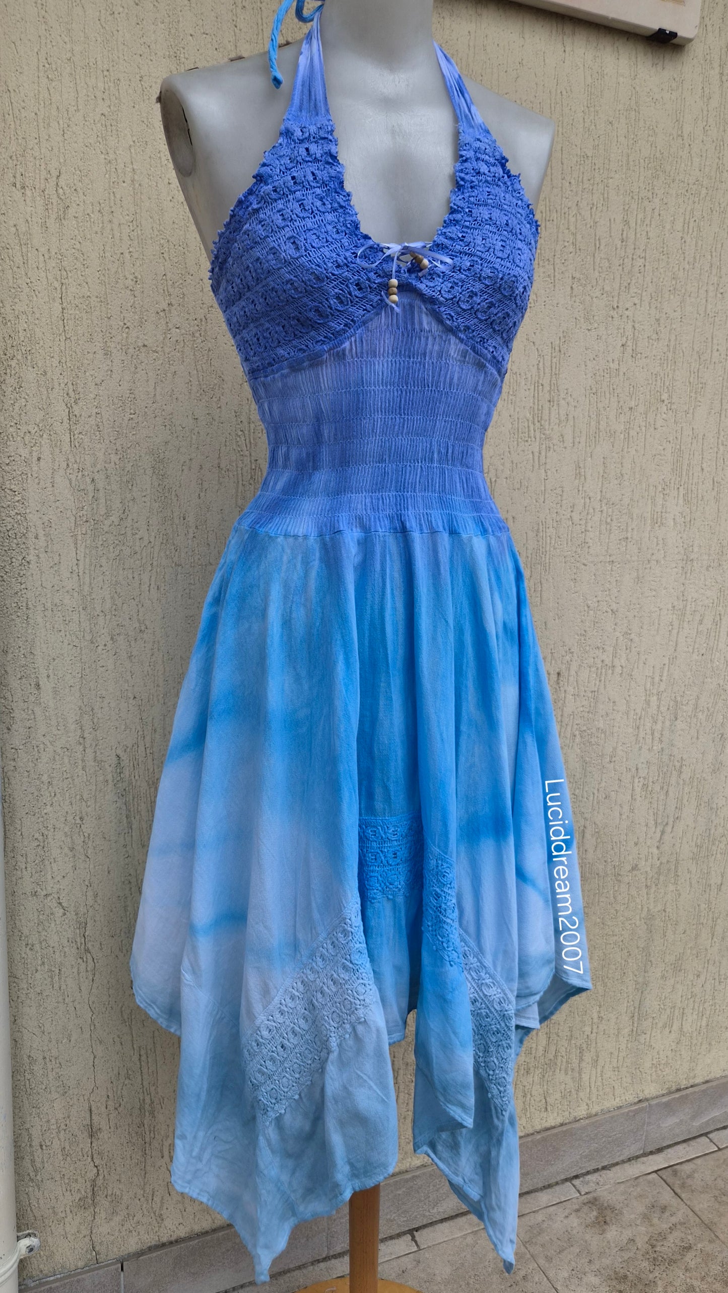 Robe do nu tie and dye bleu