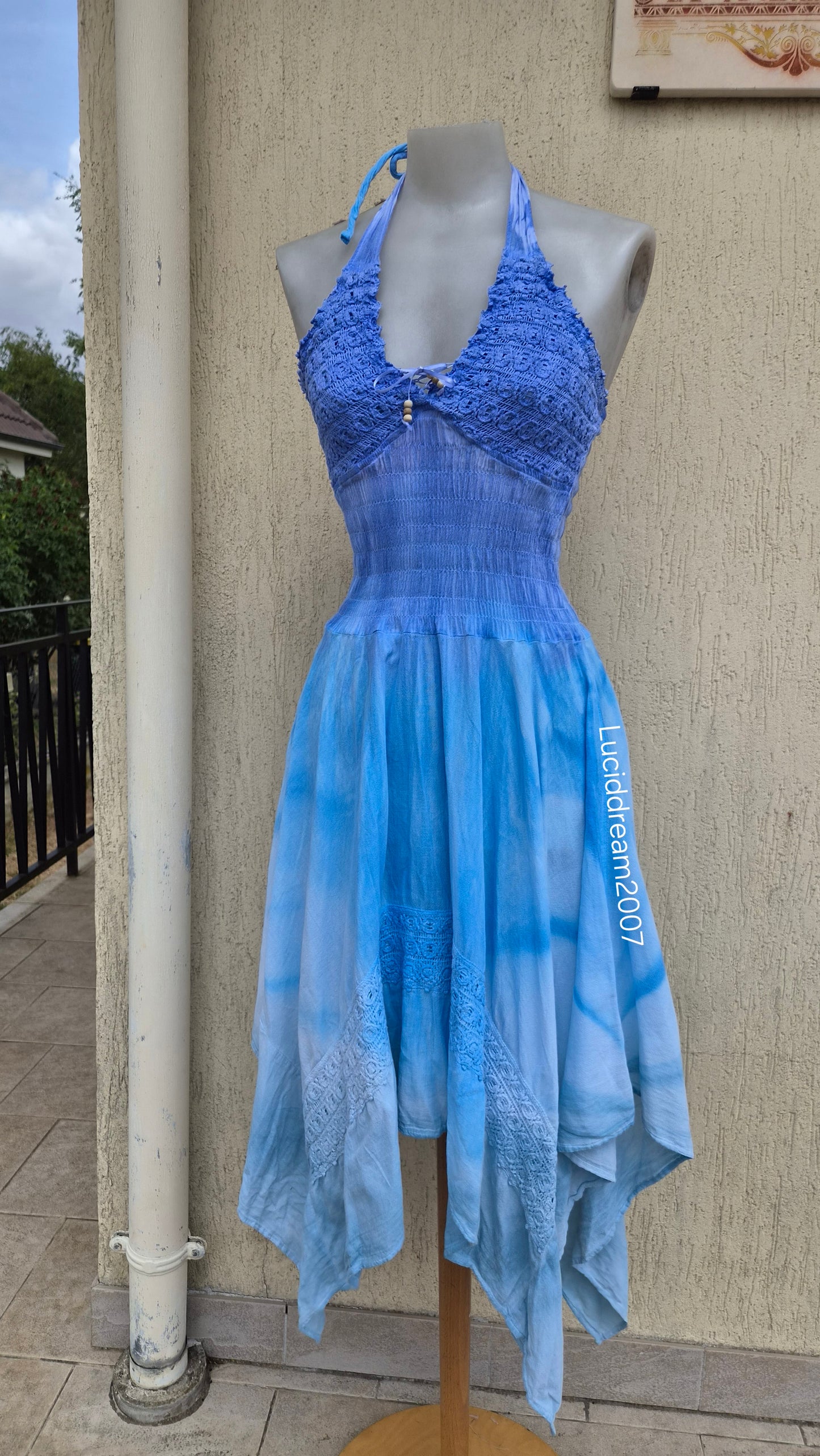 Robe do nu tie and dye bleu
