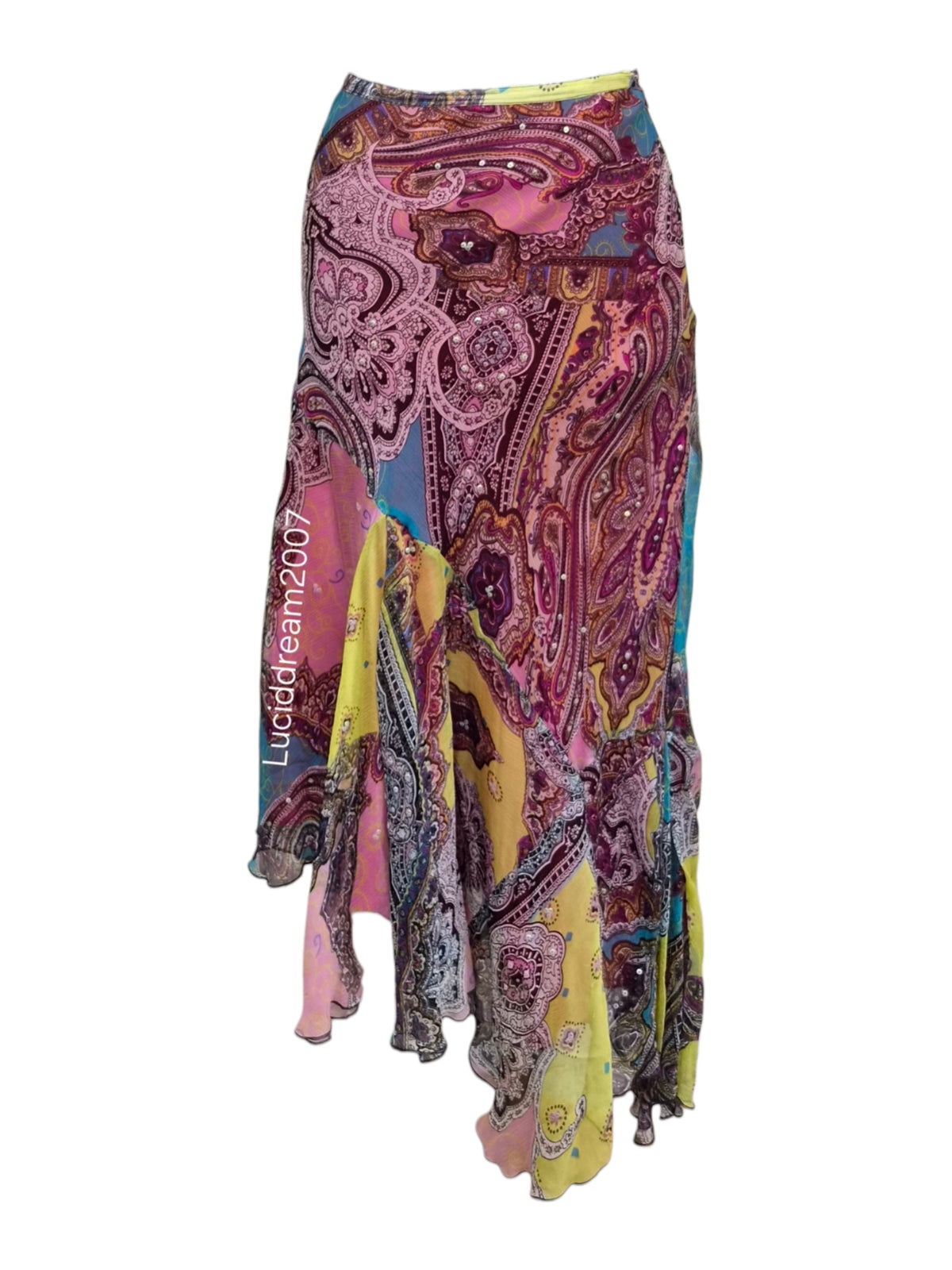 Robe en soie multicolore