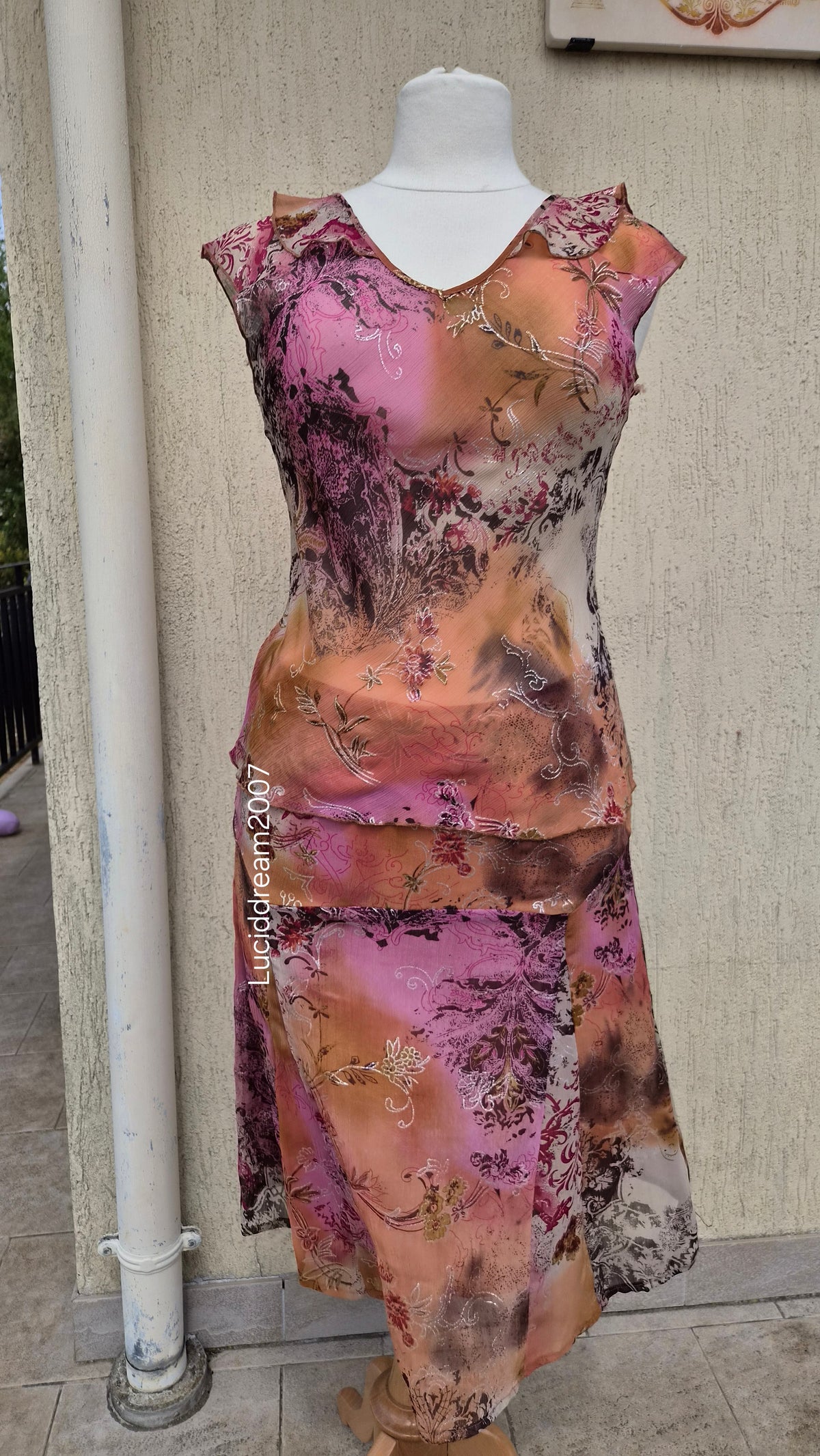 Pink and orange voile set