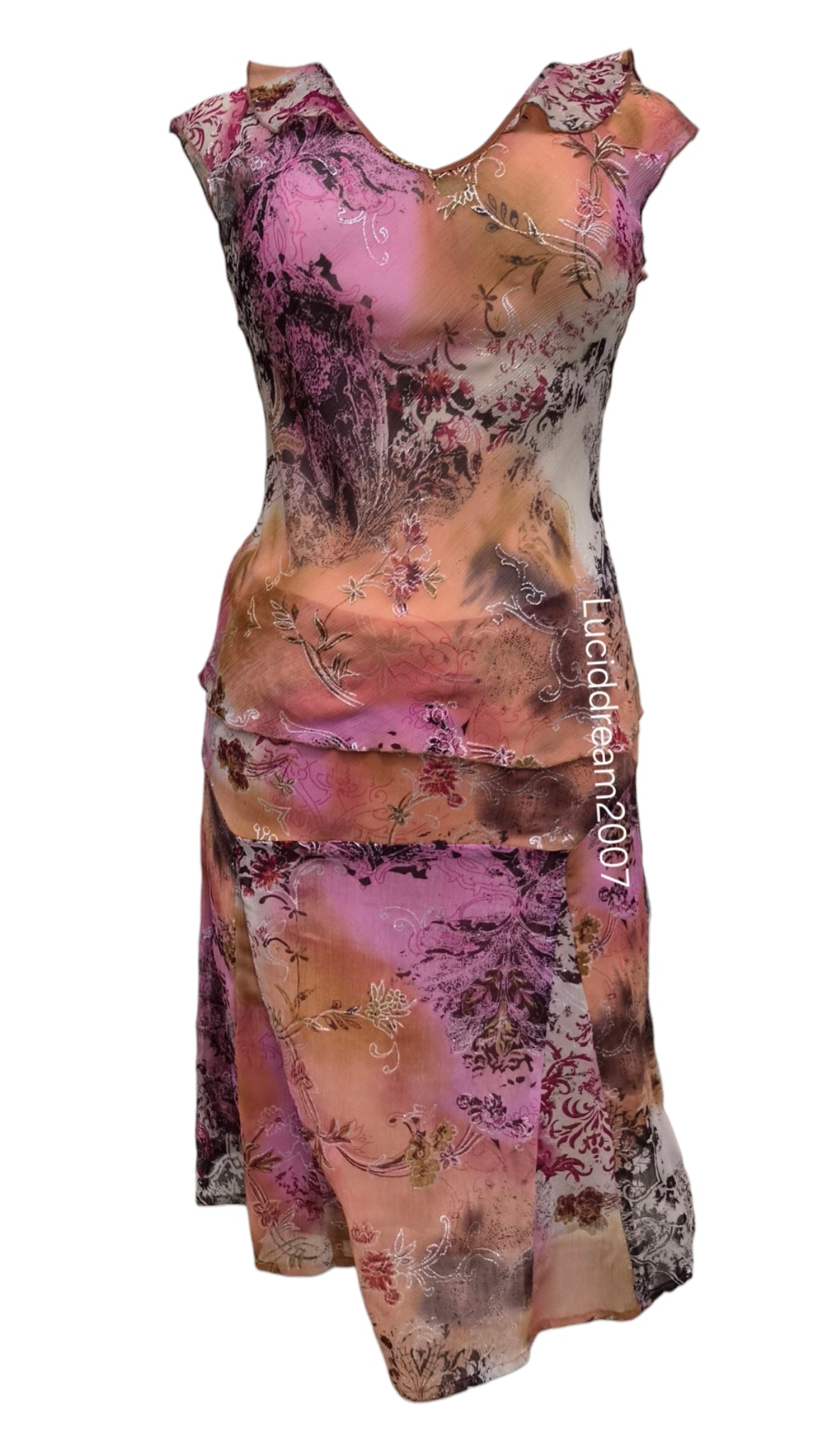 Pink and orange voile set