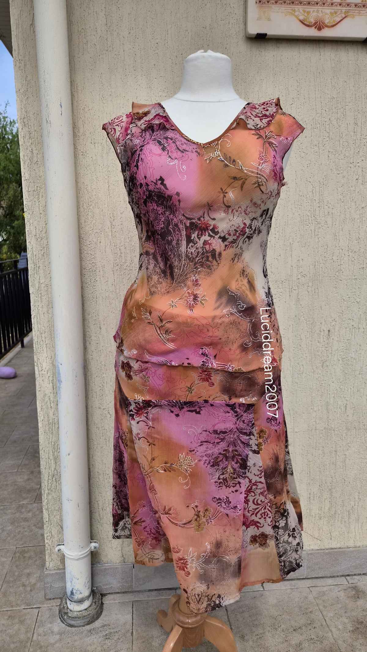 Pink and orange voile set
