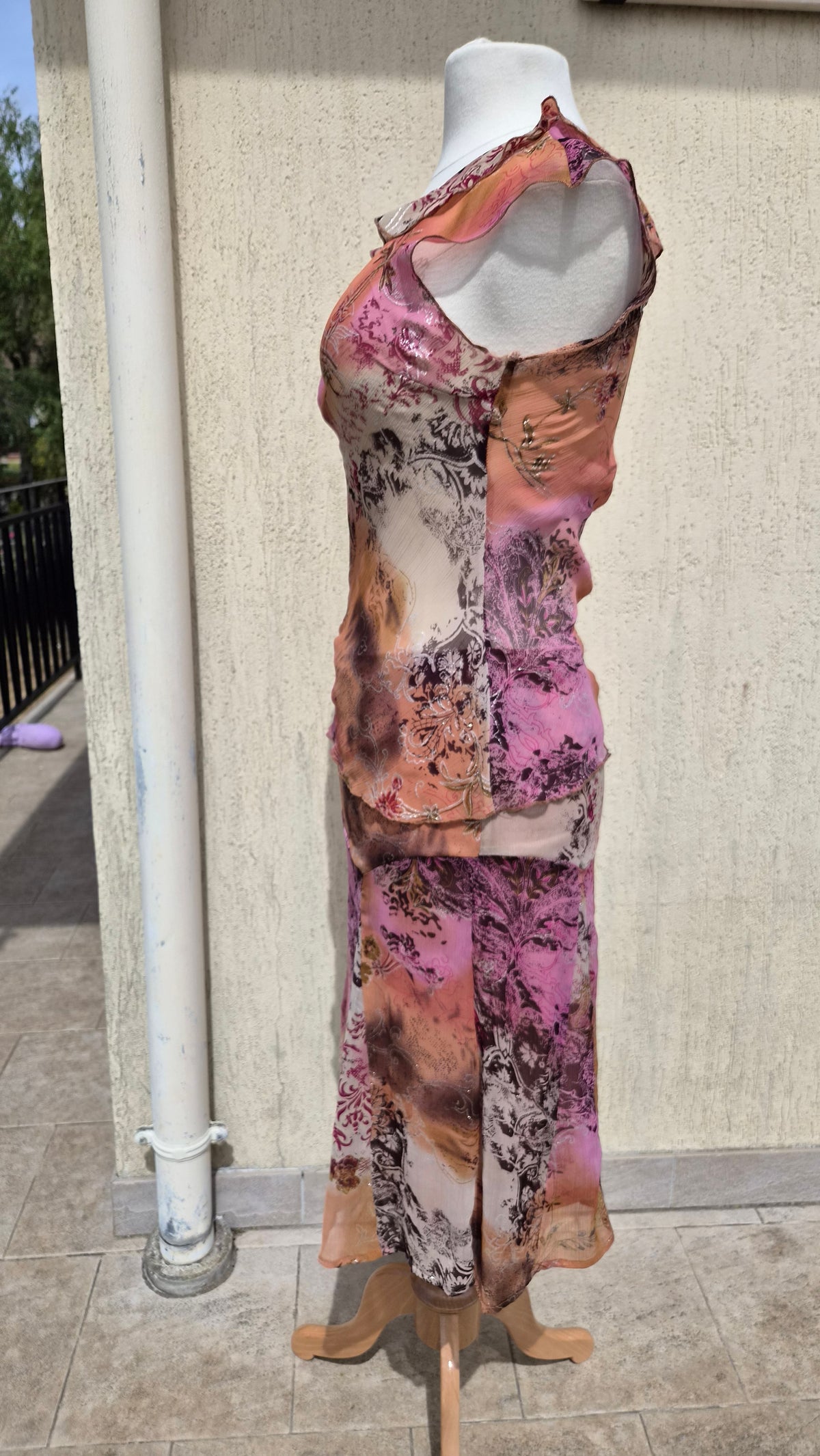 Pink and orange voile set