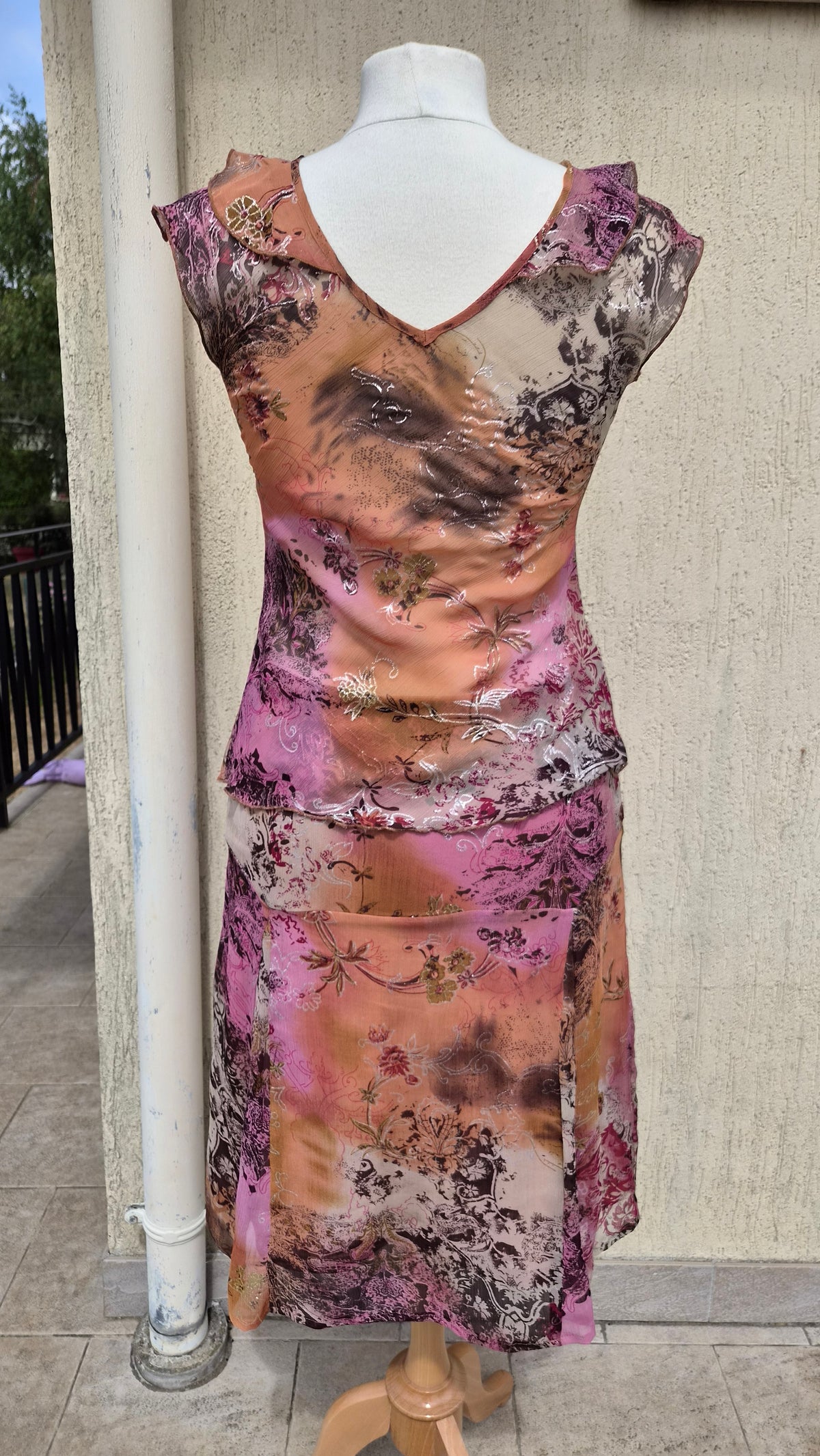 Pink and orange voile set