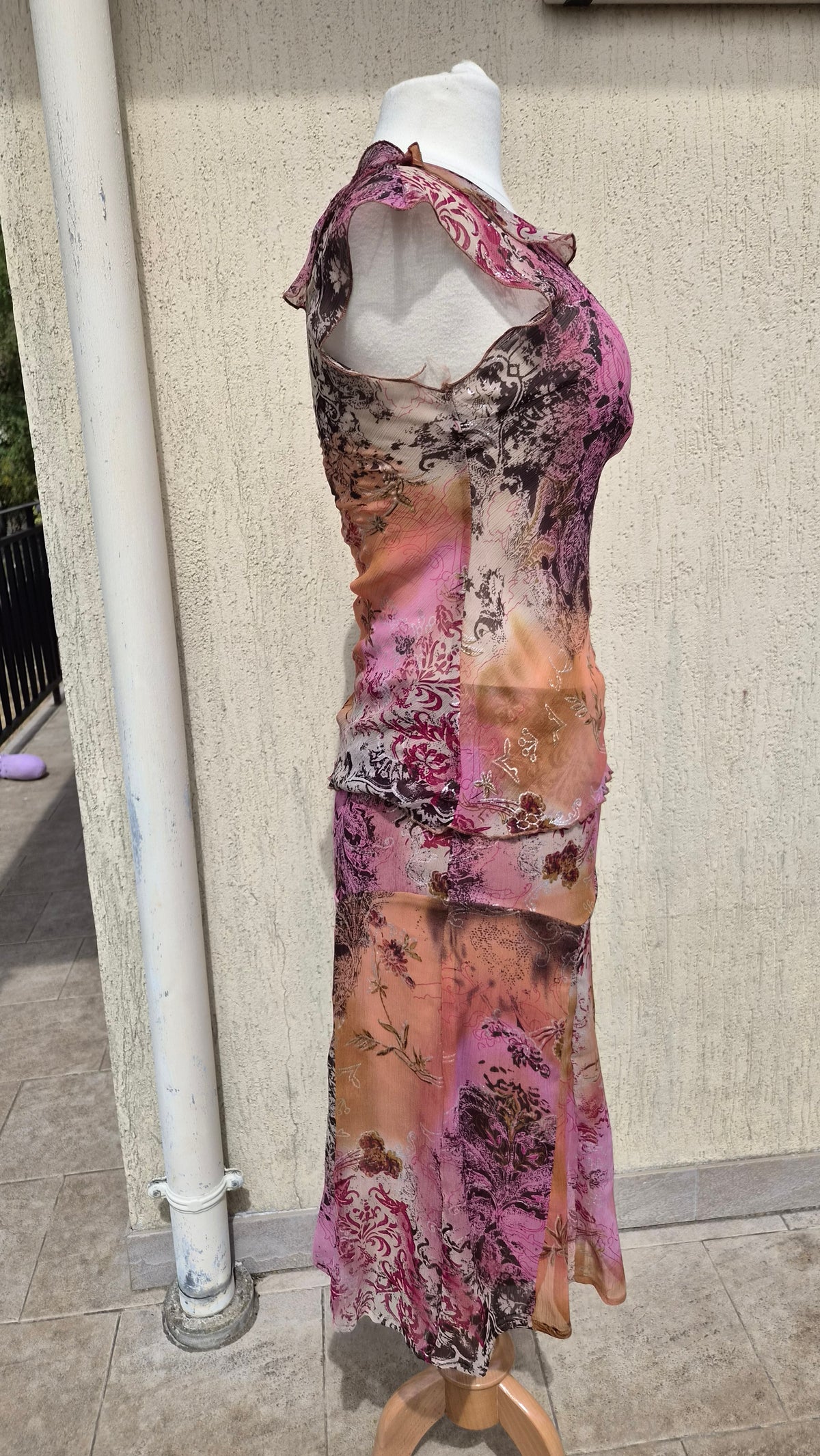 Pink and orange voile set