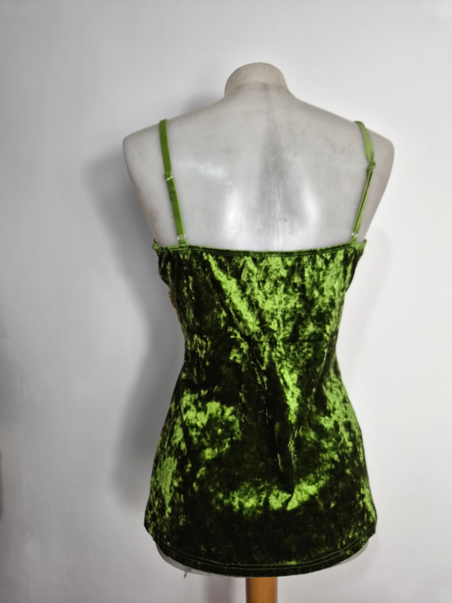 Haut en velours ras vert