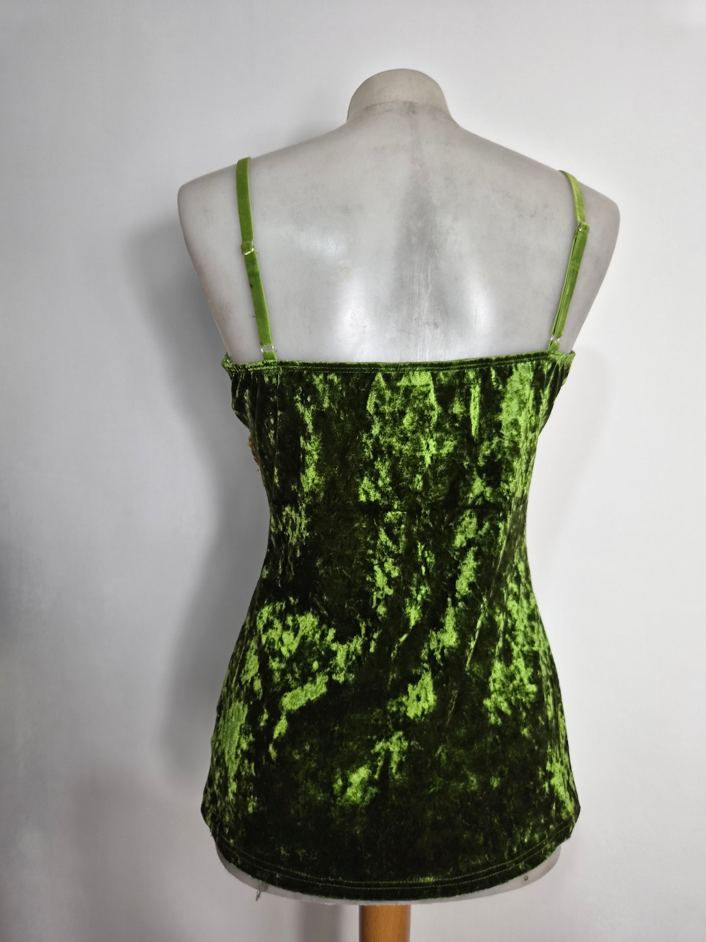 Haut en velours ras vert