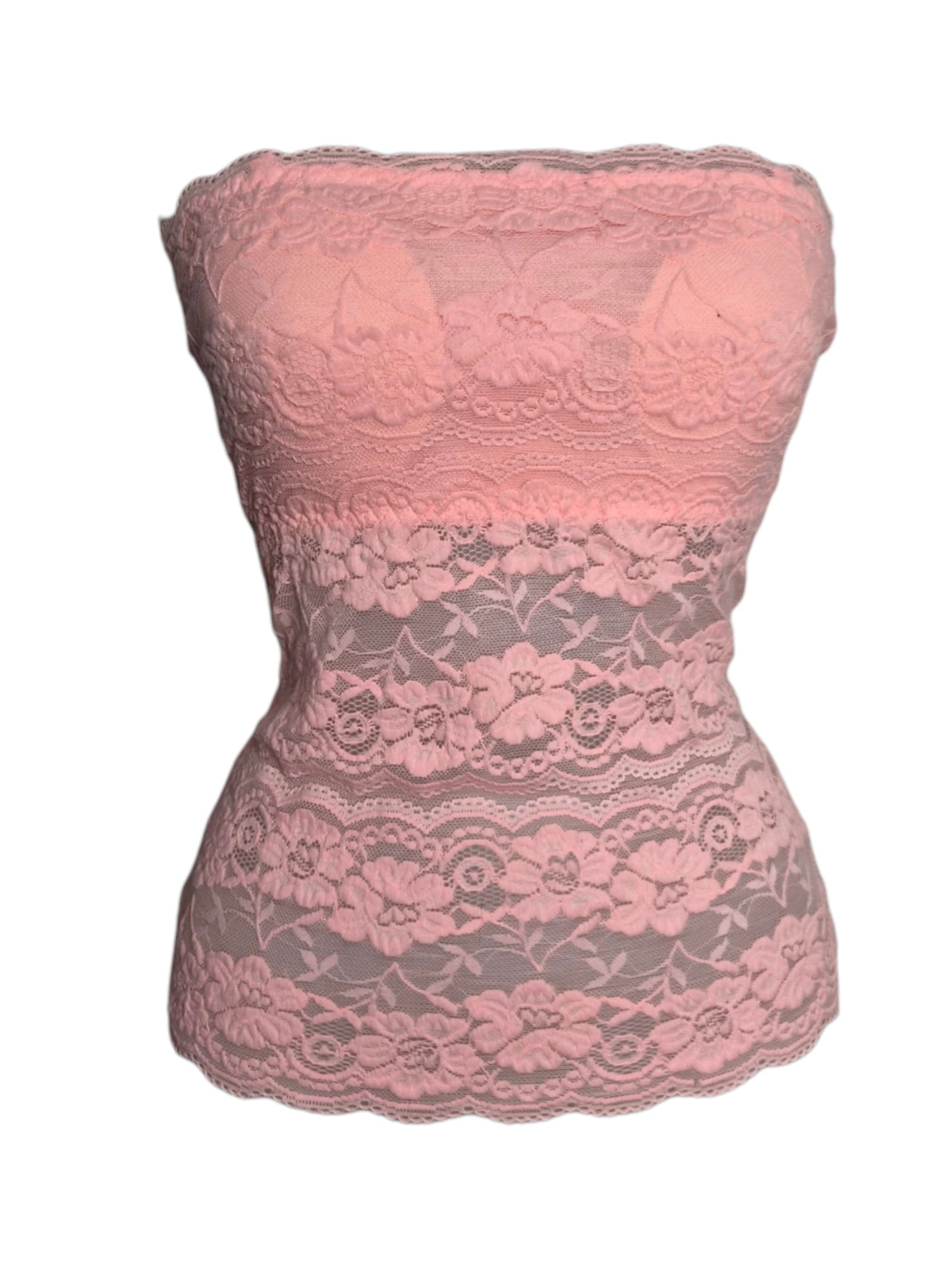Bustier en dentelle rose