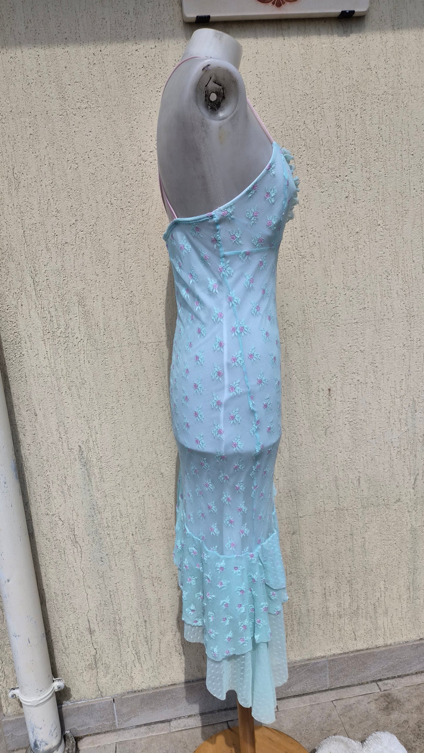 Blue and black lace dress