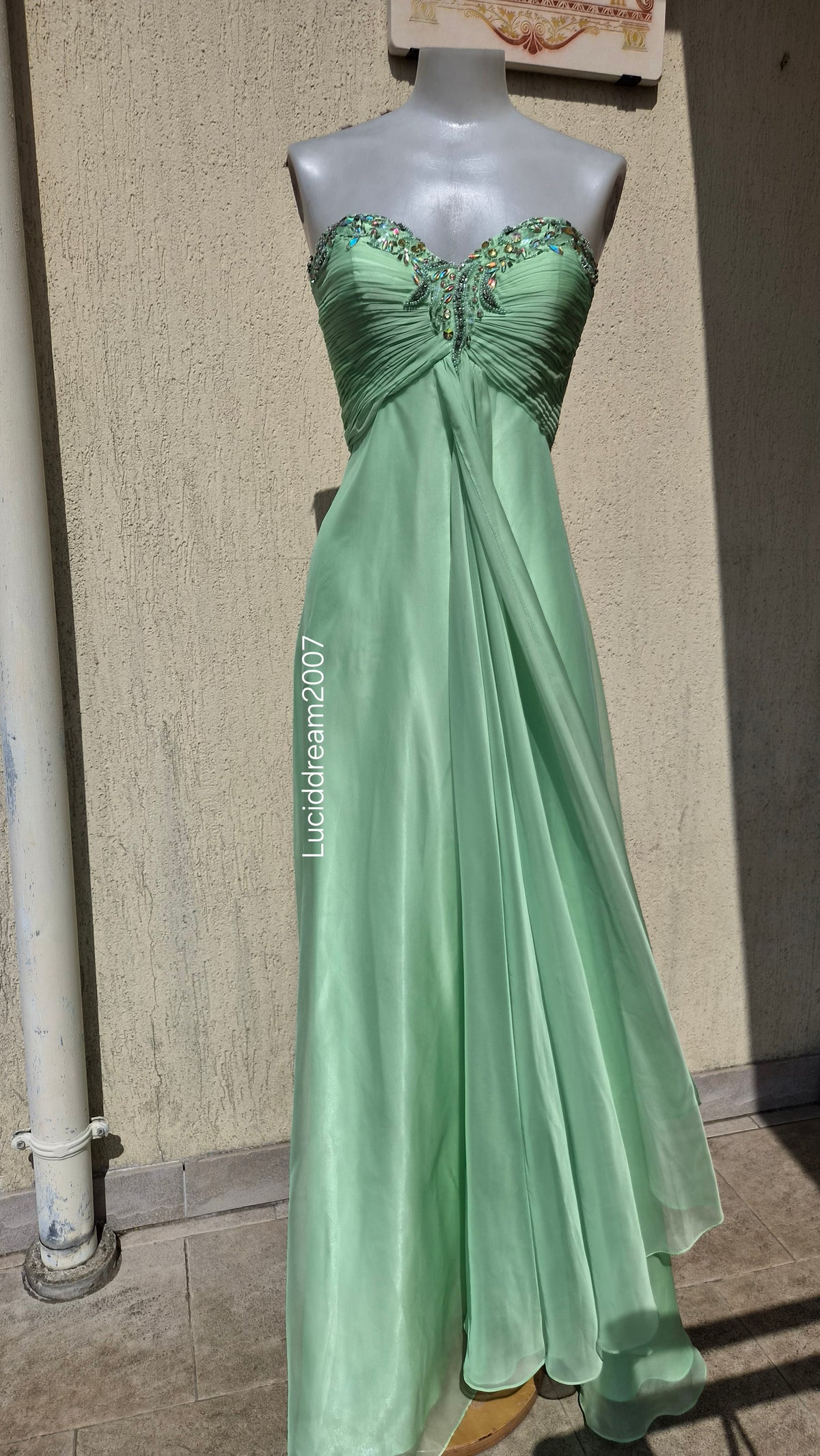 Robe bustier vert d'eau
