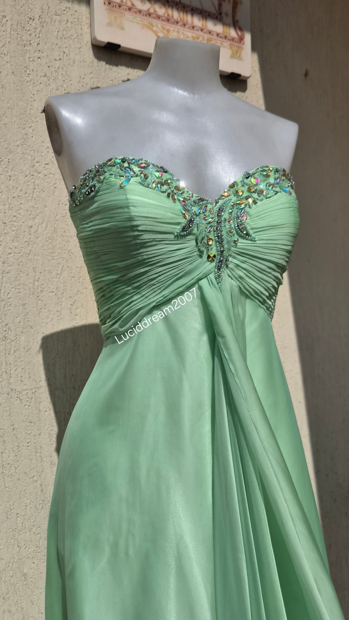 Robe bustier vert d'eau