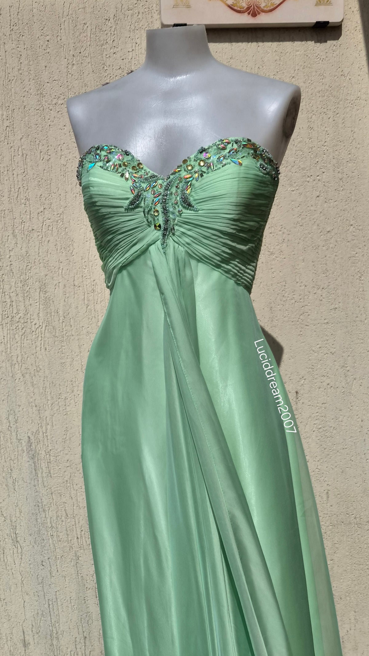 Robe bustier vert d'eau