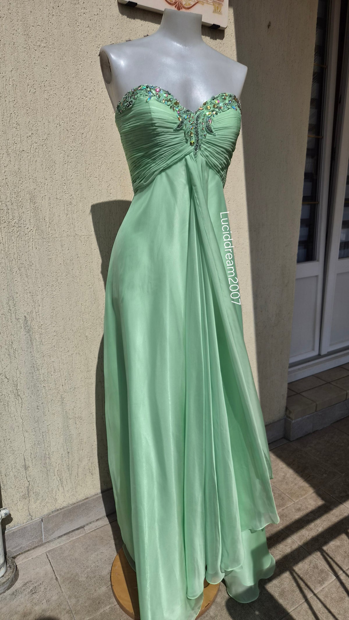 Robe bustier vert d'eau