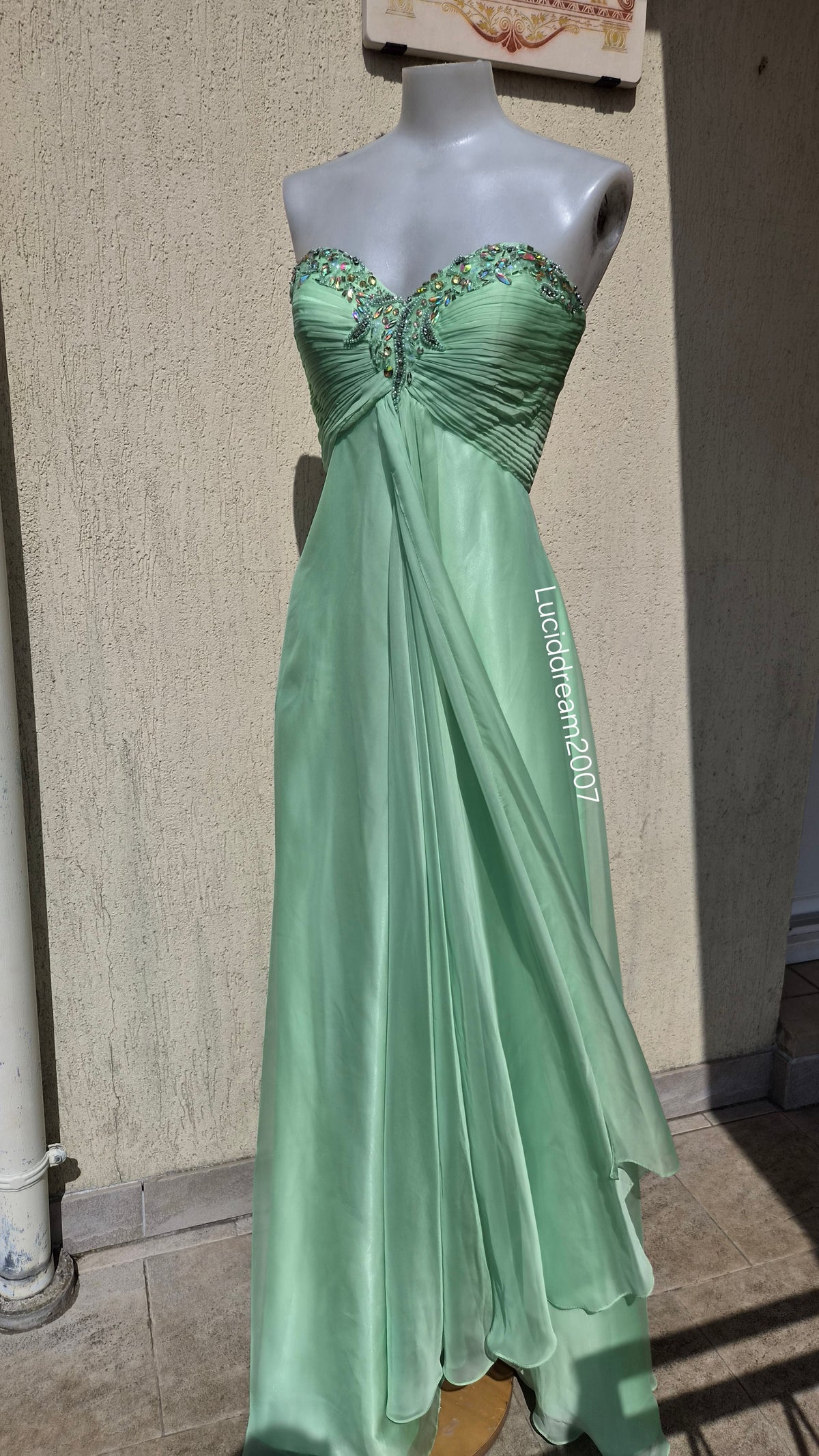 Robe bustier vert d'eau