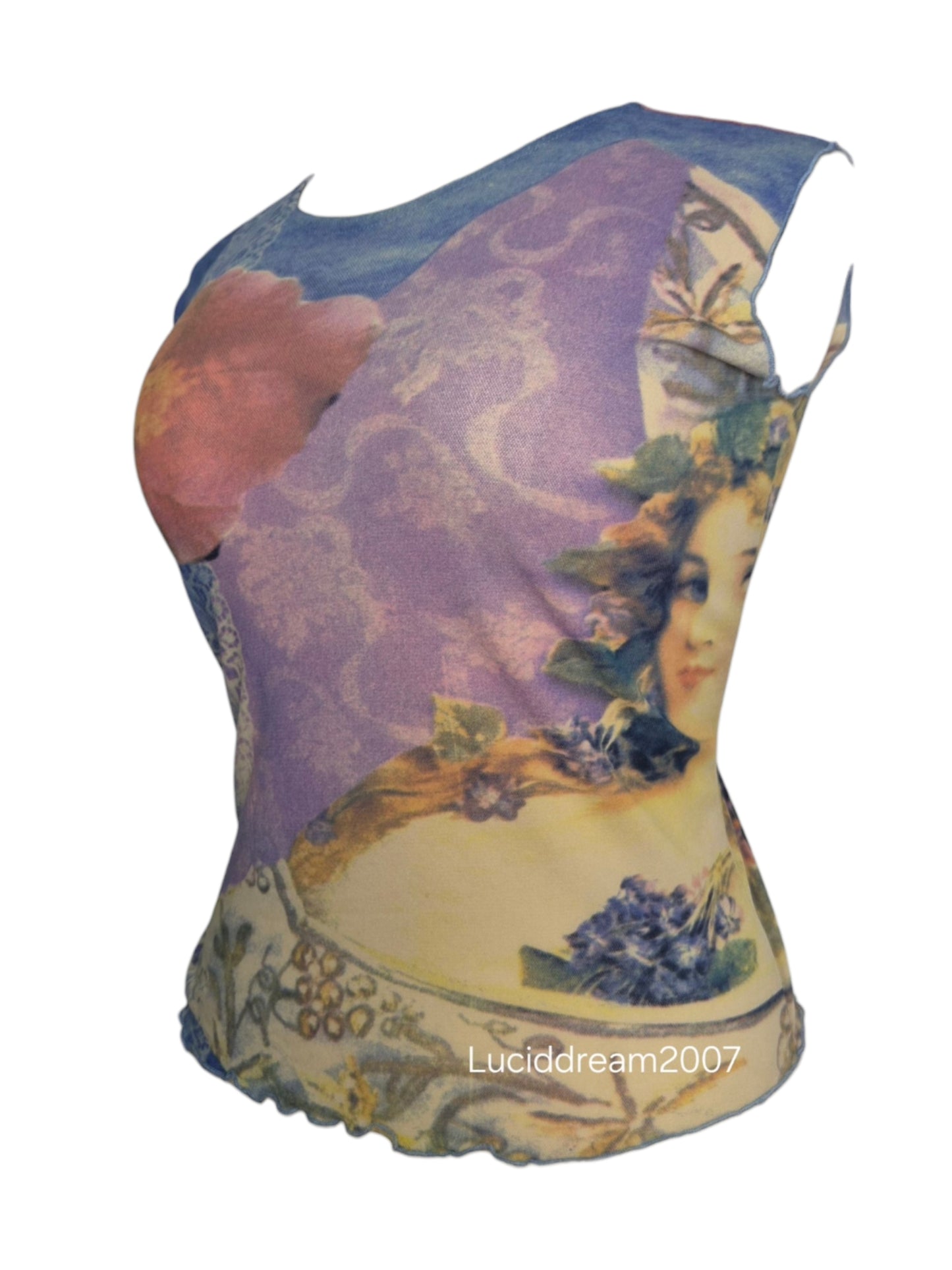 Haut en voile motif Renaissance ou Art Nouveau