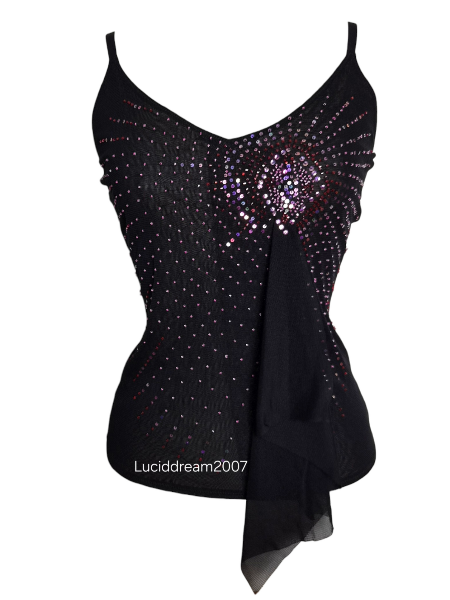 Haut en voile asymétrique à strass